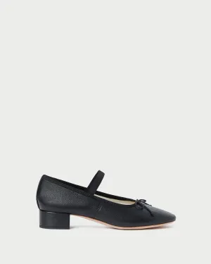 Odile Black Leather Ballet Pump