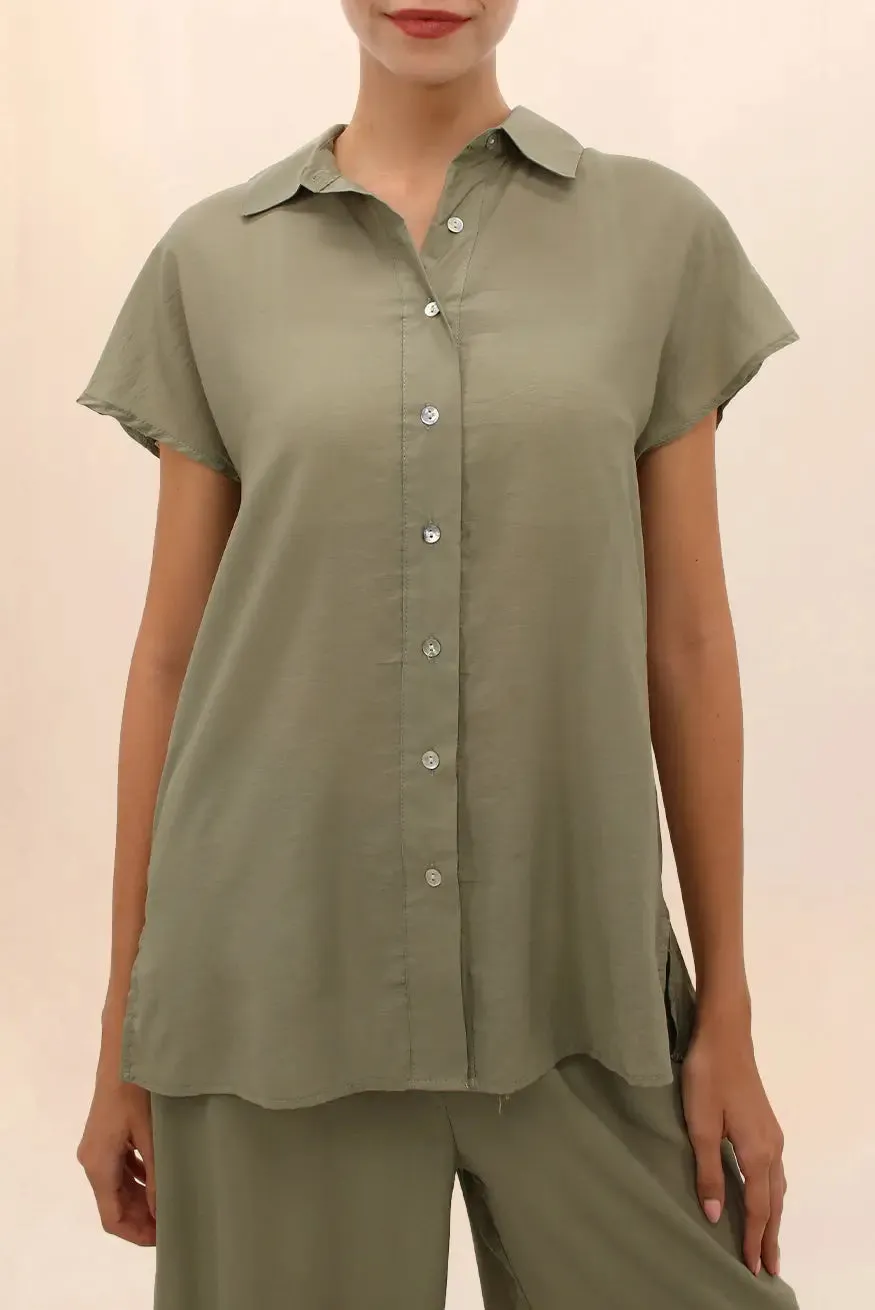 OLIVE WIDE SHIRT