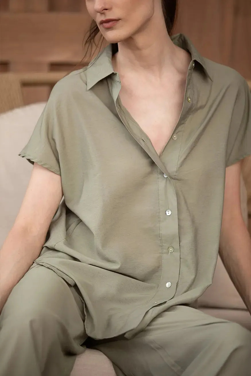 OLIVE WIDE SHIRT