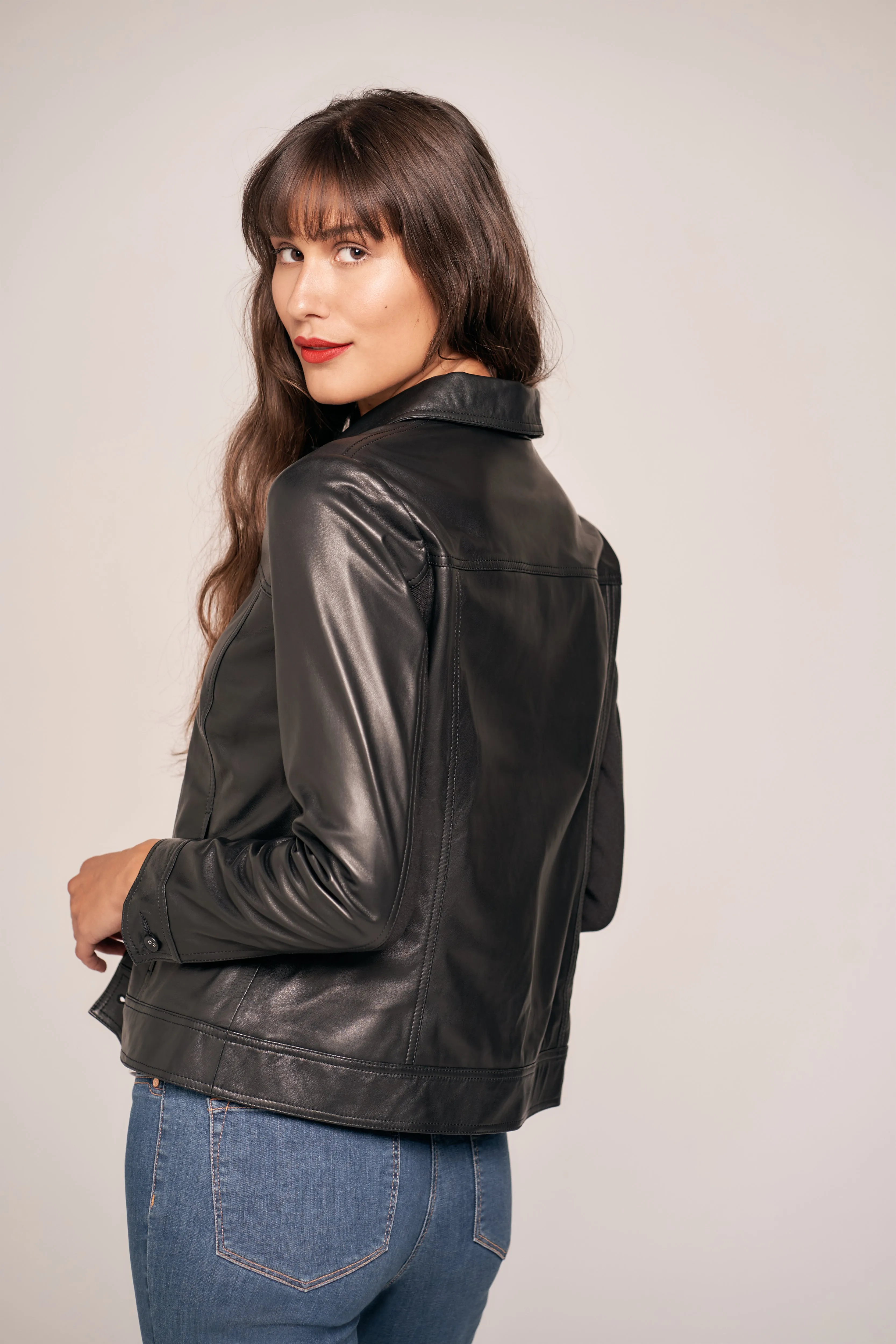 Olivia Newton-John Leather Jacket - Black