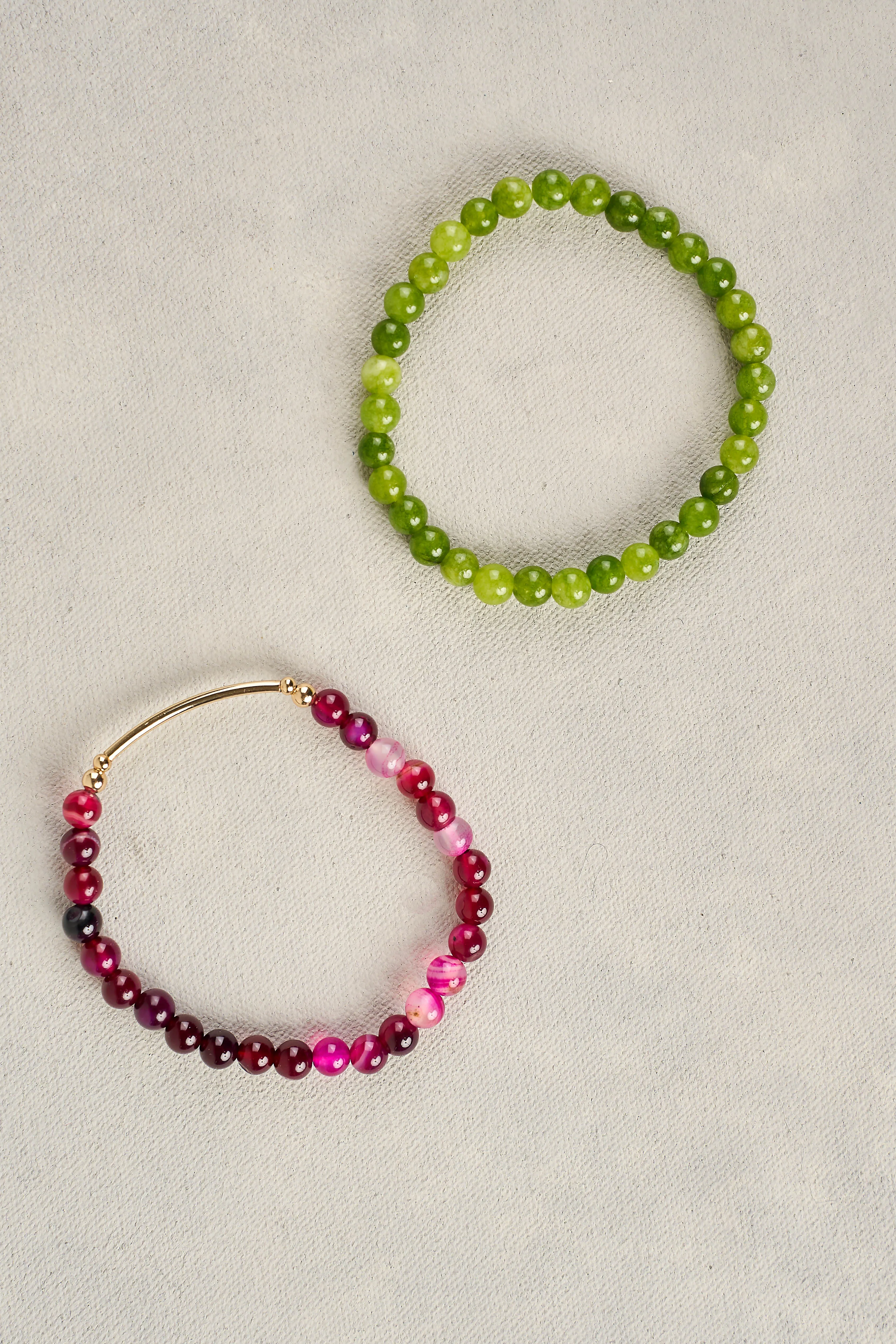 Olivine Stone Bracelet Set - Multi