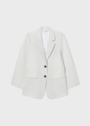 Oversized Blazer in Smooth Faille - Ivory