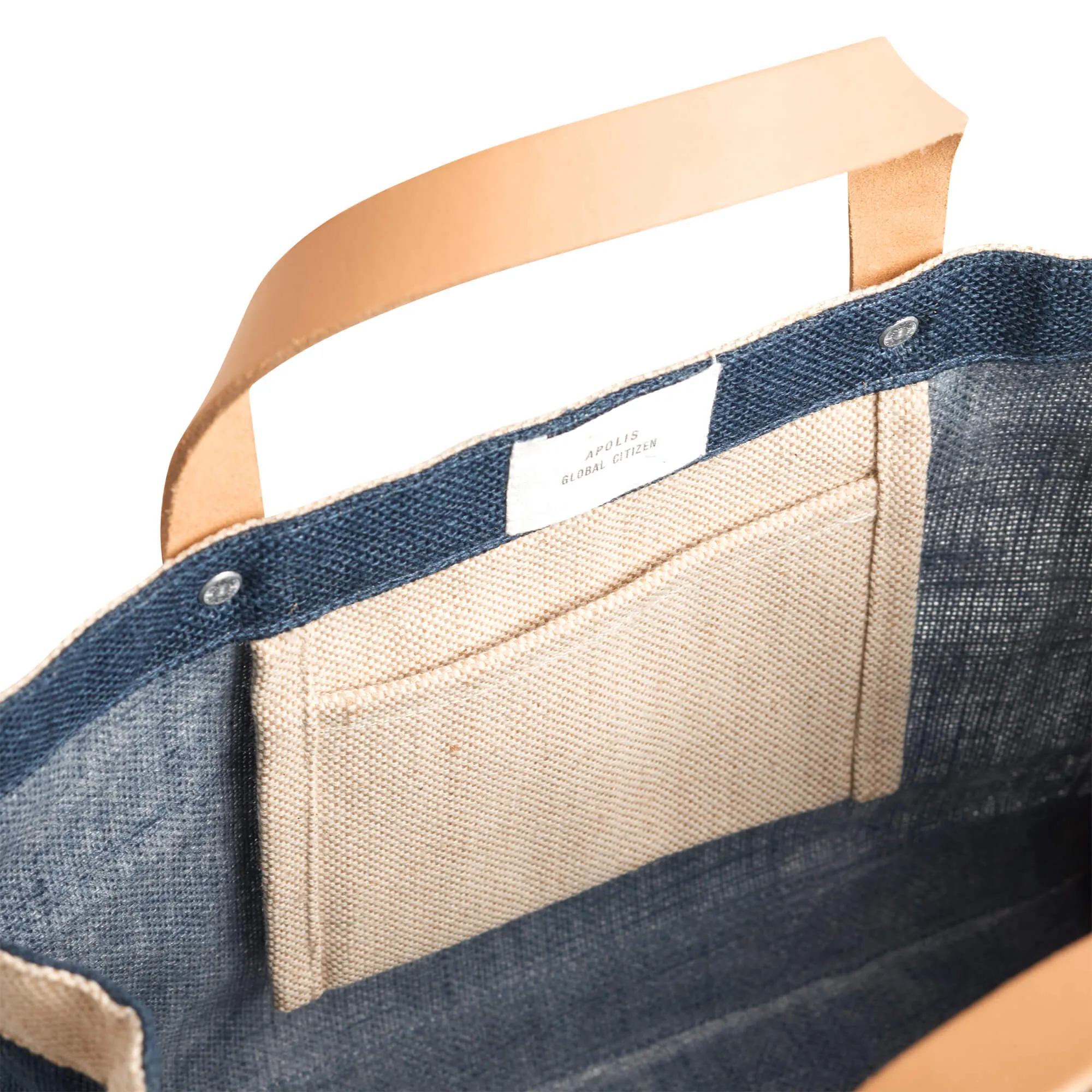 Petite Market Bag in Navy with Gold Foil