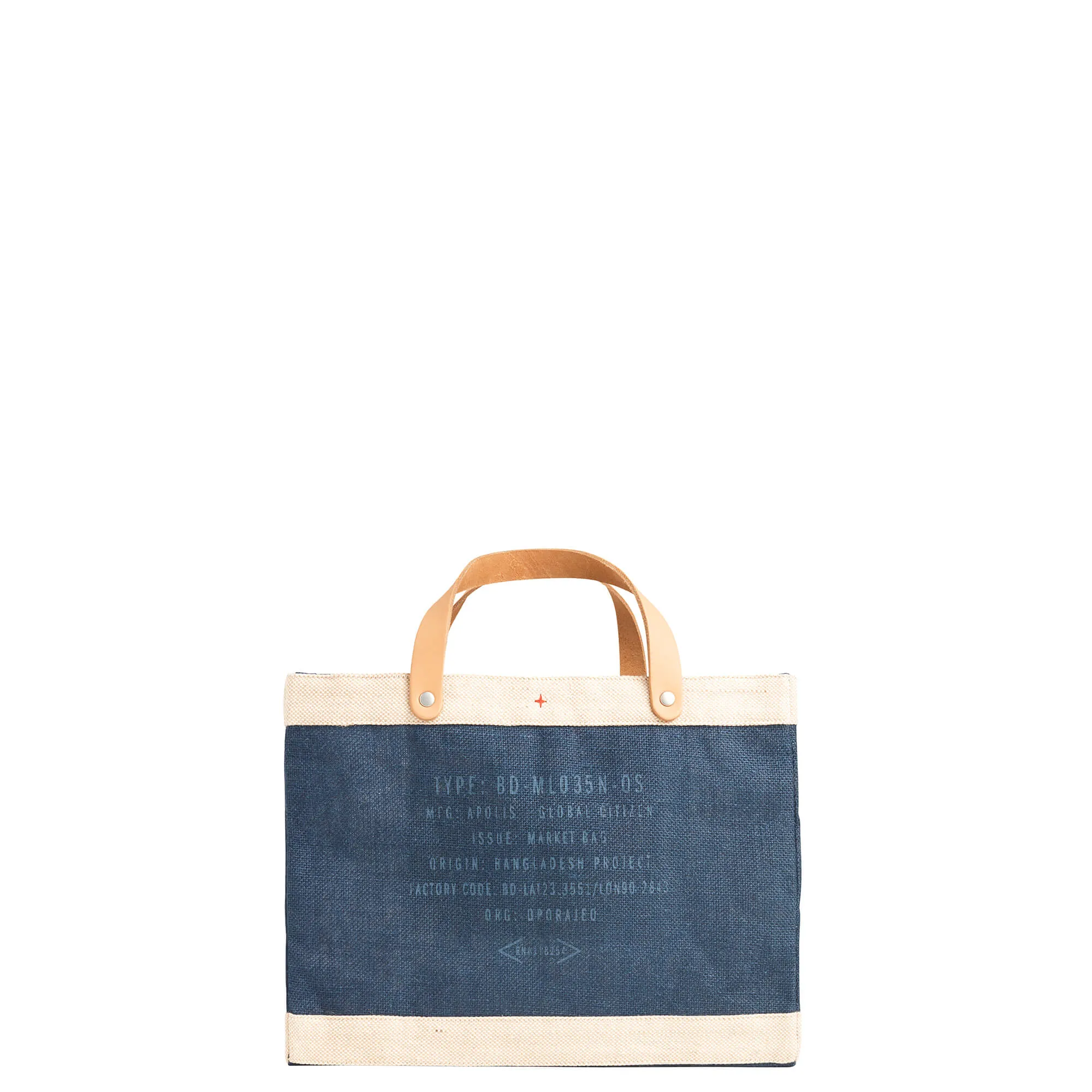 Petite Market Bag in Navy with Gold Foil