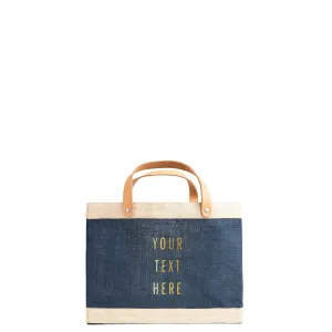 Petite Market Bag in Navy with Gold Foil
