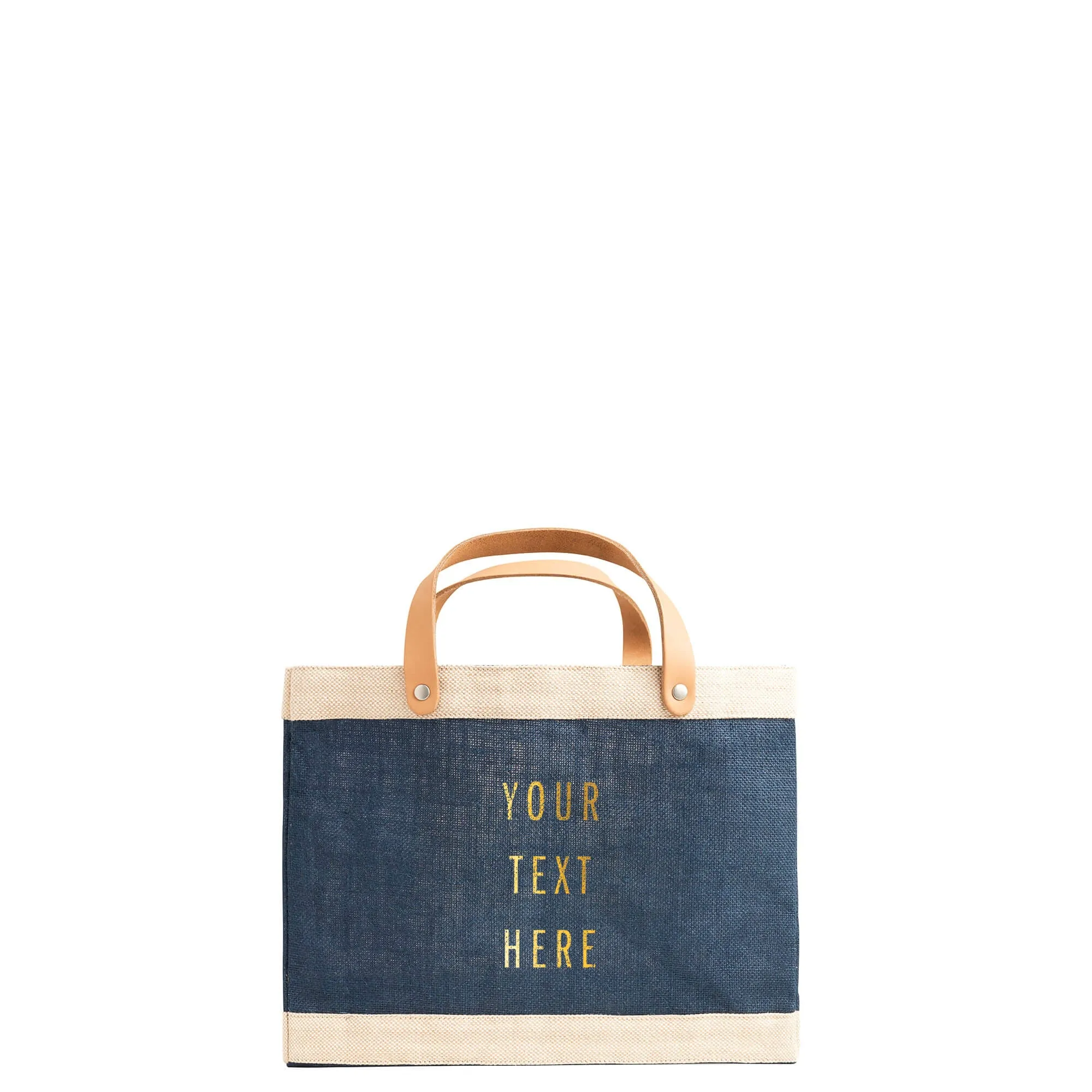 Petite Market Bag in Navy with Gold Foil