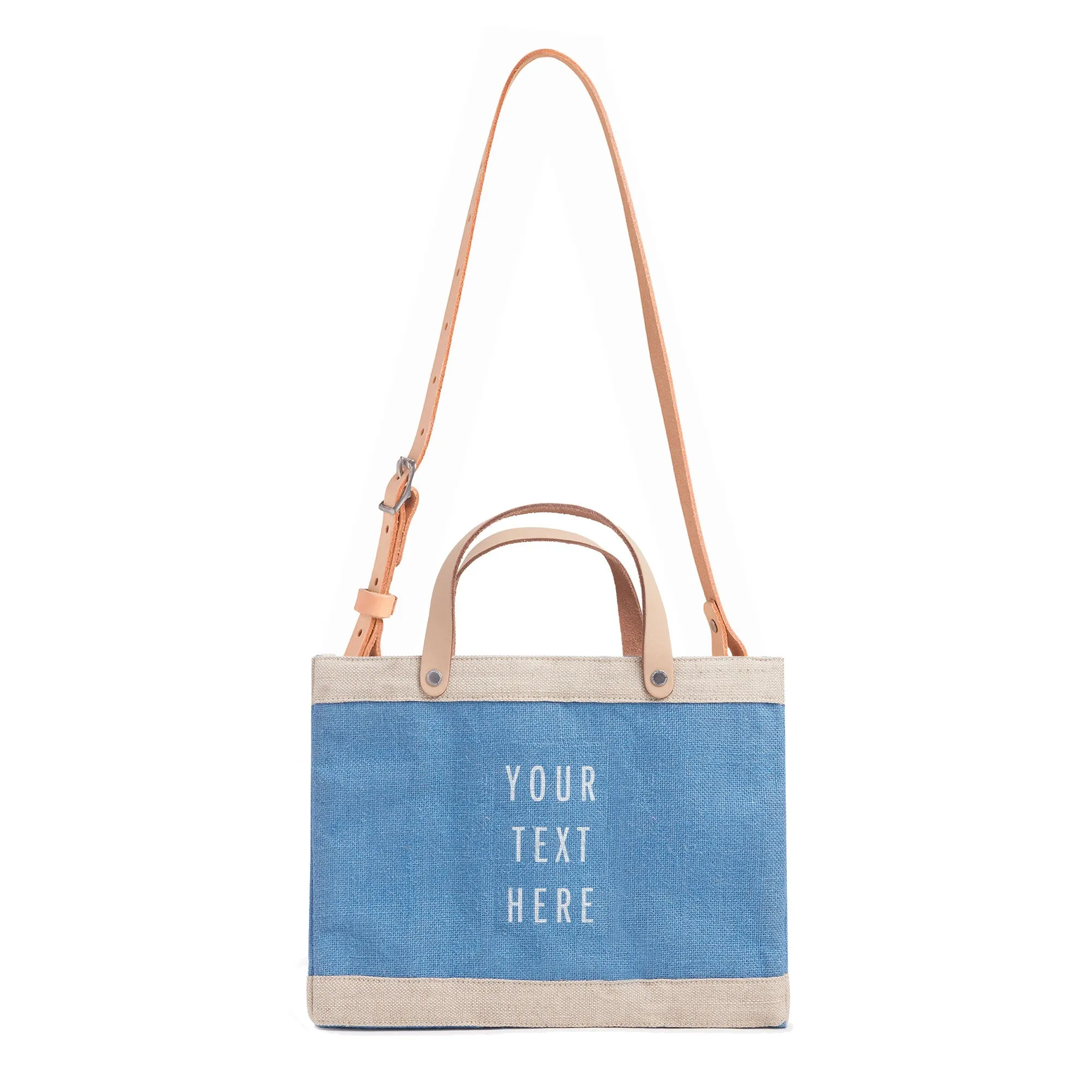 Petite Market Bag in Parisian Blue with Strap