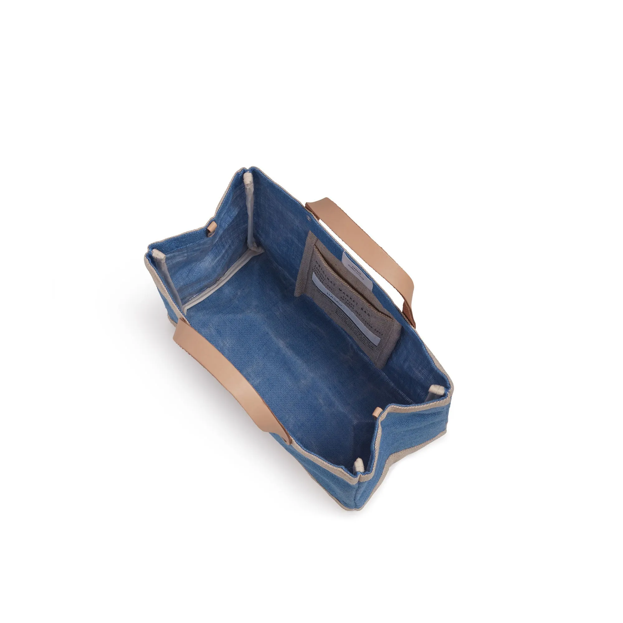 Petite Market Bag in Parisian Blue with Strap