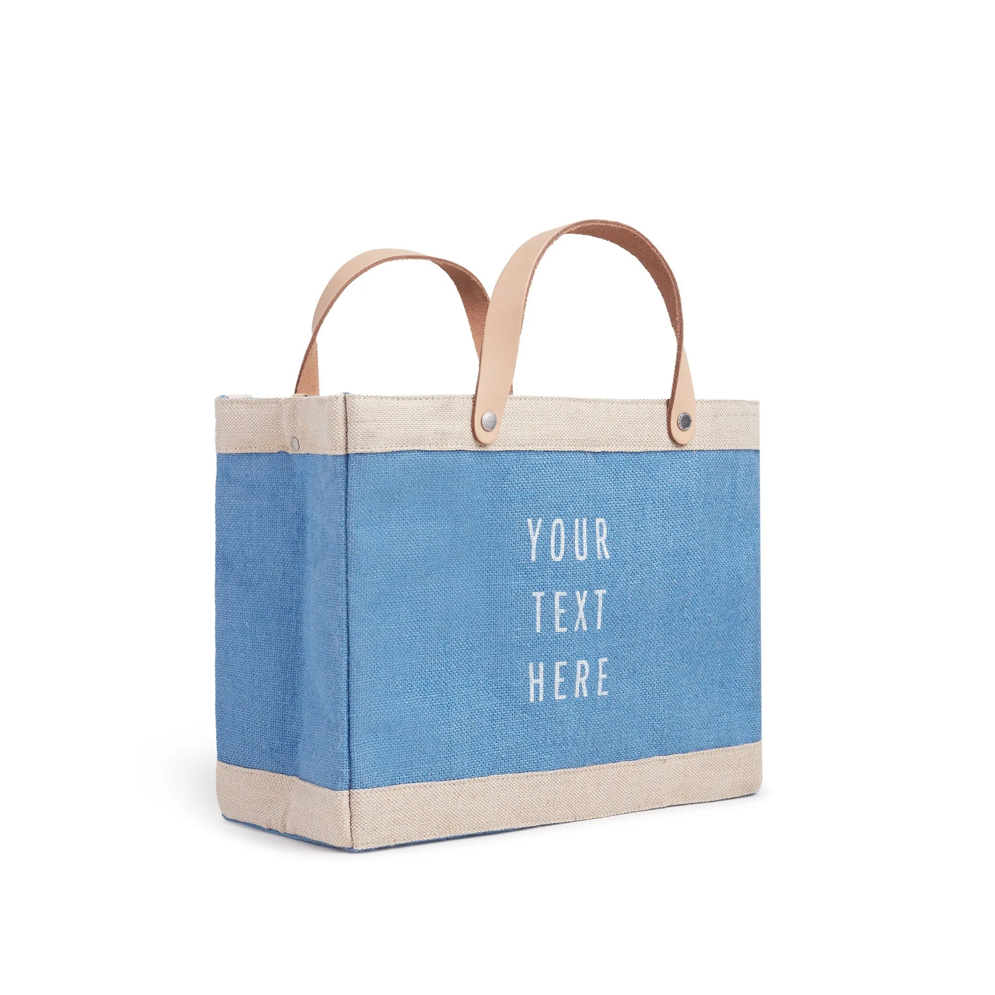 Petite Market Bag in Parisian Blue with Strap