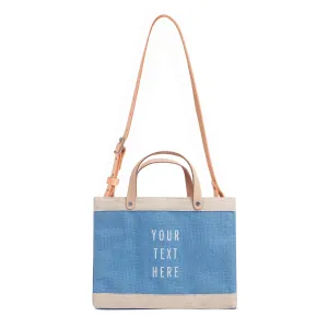Petite Market Bag in Parisian Blue with Strap