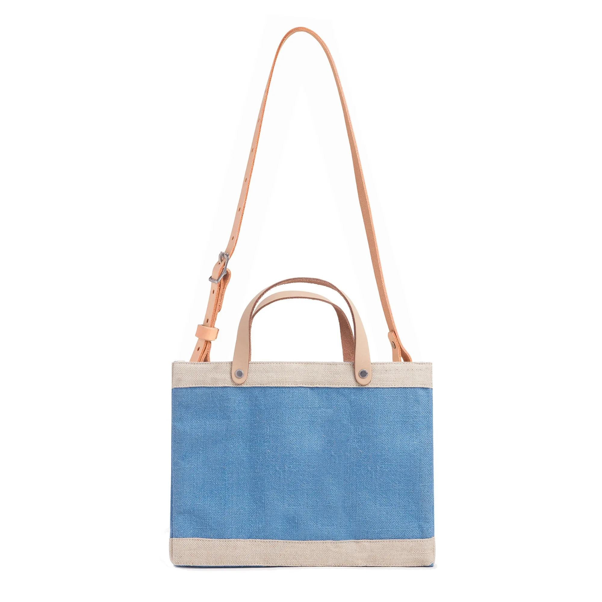 Petite Market Bag in Parisian Blue with Strap
