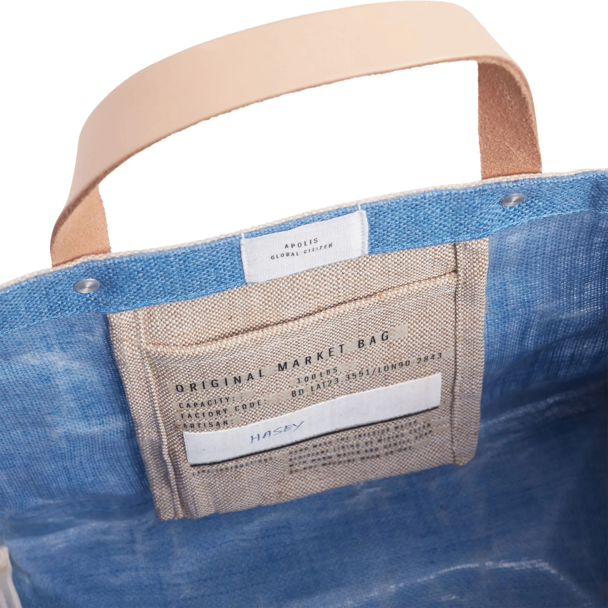 Petite Market Bag in Parisian Blue with Strap