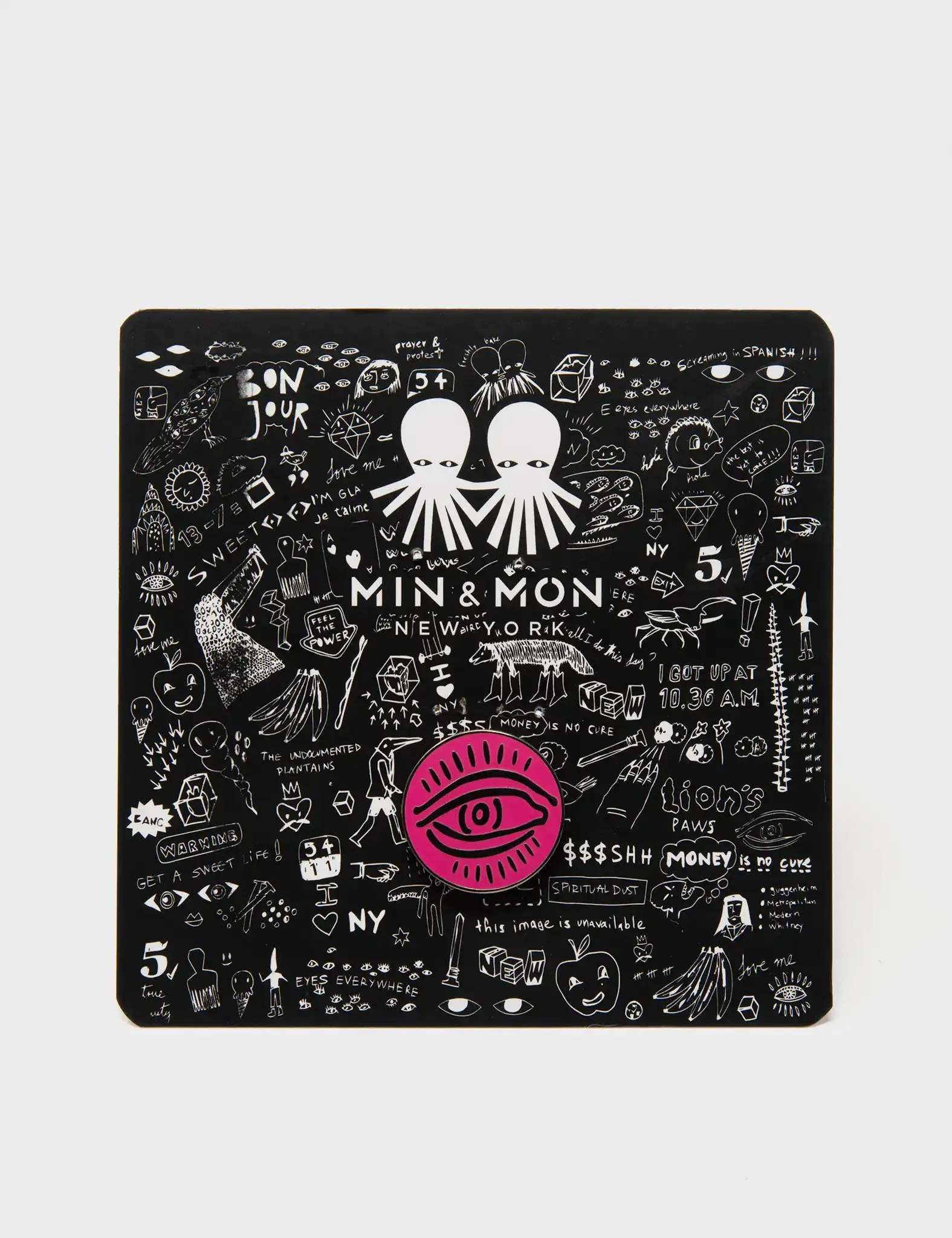 Pink and Silver Enamel Pin - Classic Eye