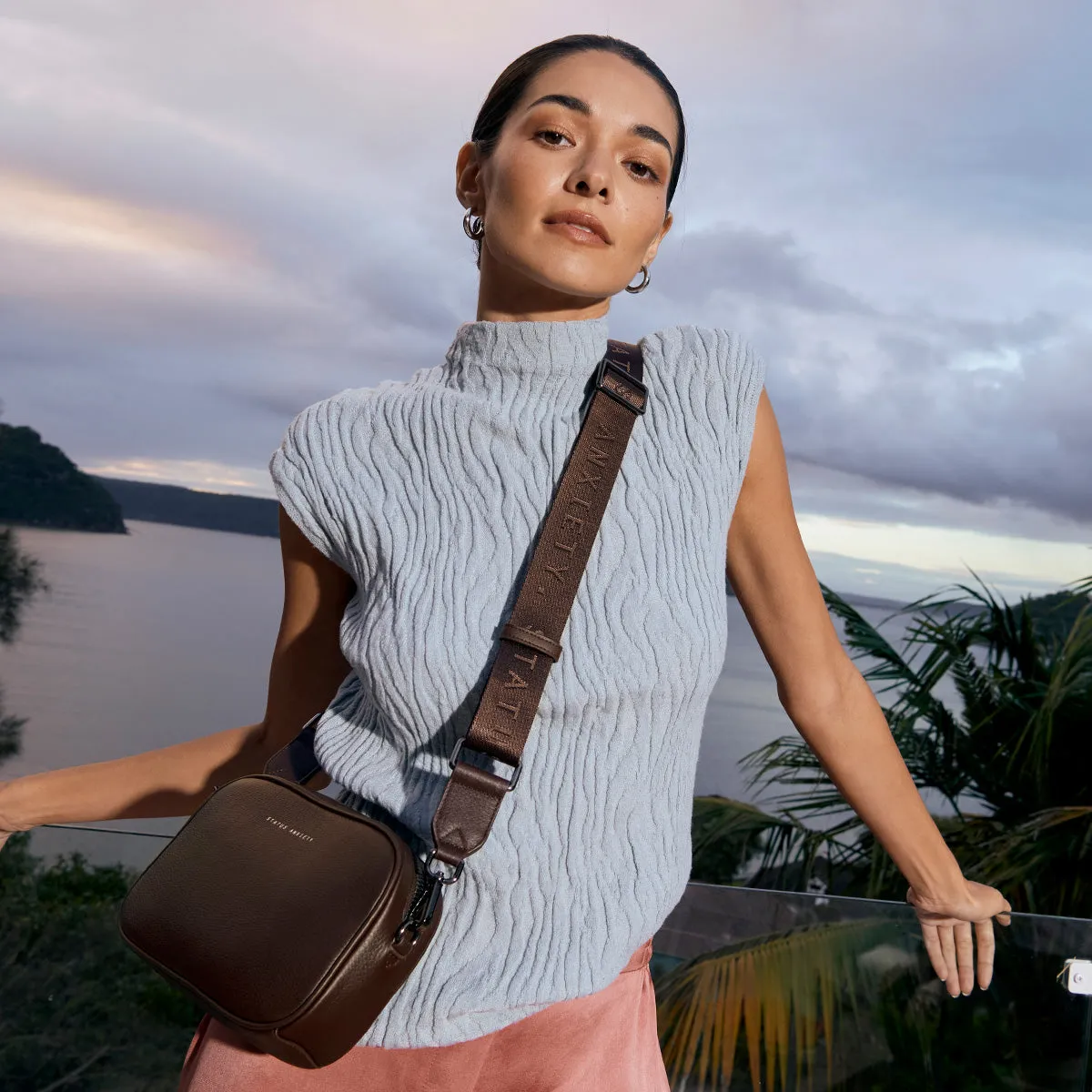 Plunder Bag With Webbed Strap - Cocoa