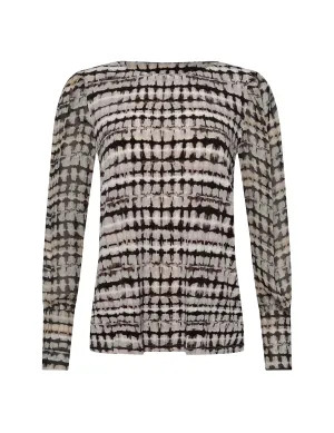 Plus Printed Chiffon Bishop Sleeve Top