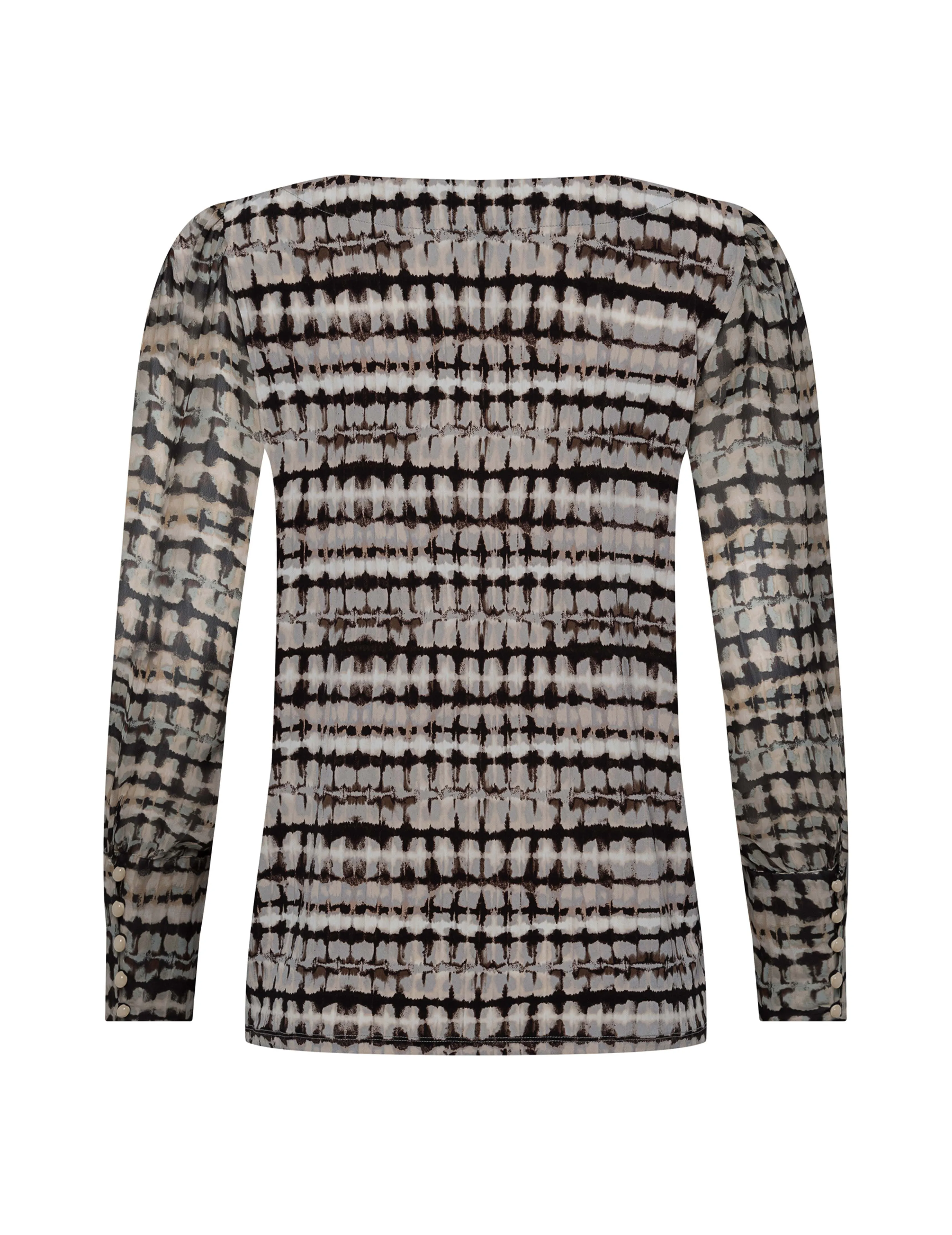 Plus Printed Chiffon Bishop Sleeve Top