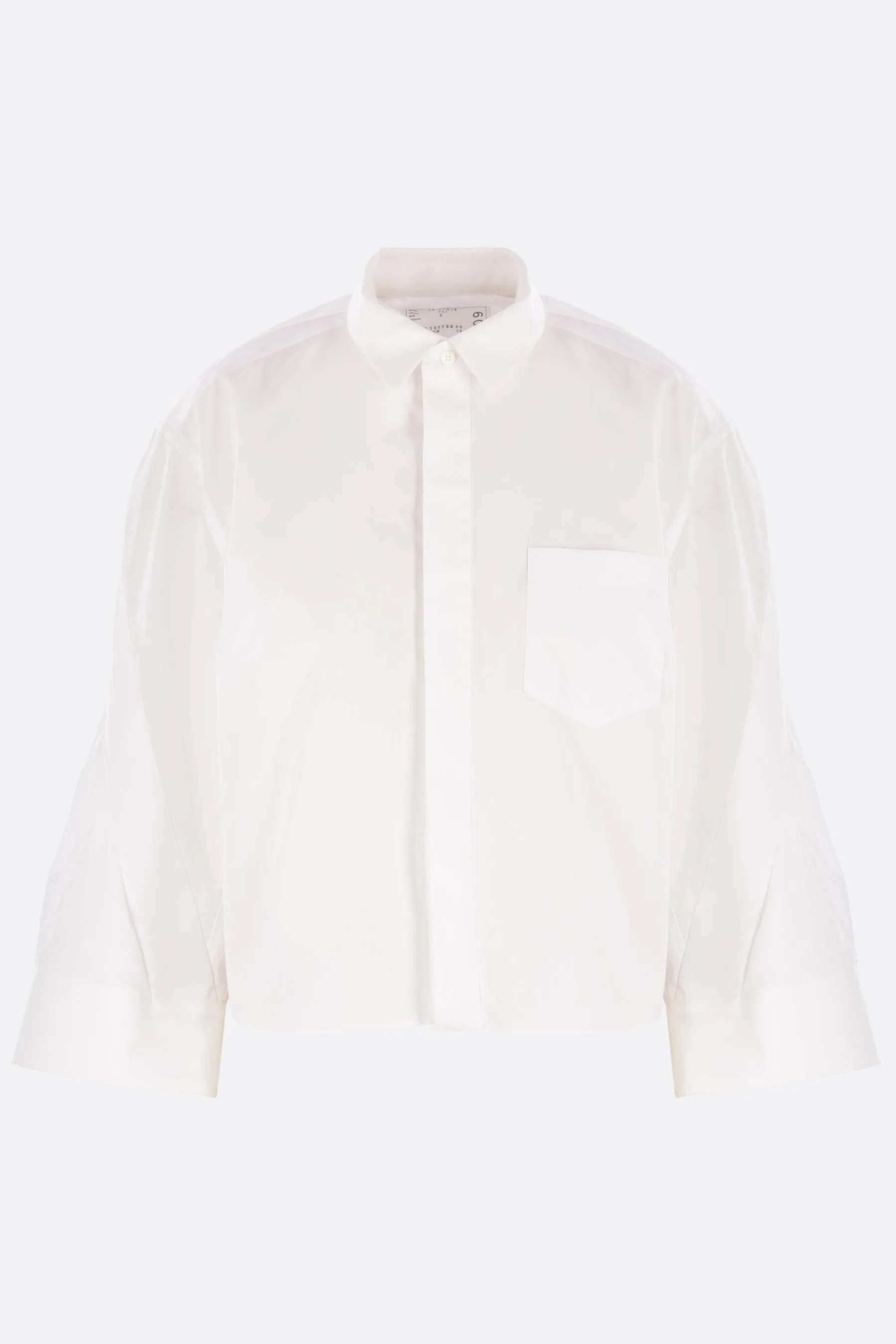 poplin shirt with deconstructed sleeves