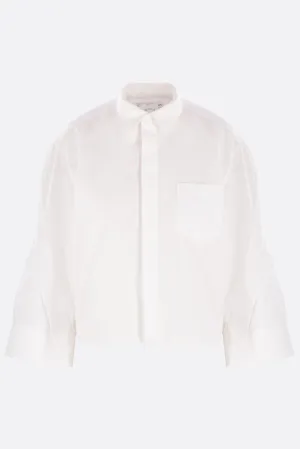 poplin shirt with deconstructed sleeves