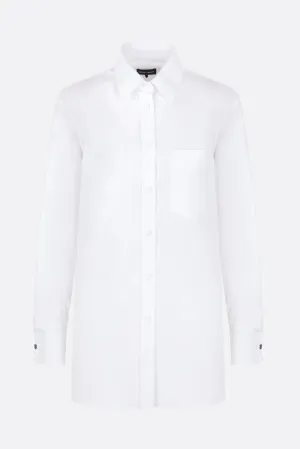 poplin shirt with denim cufflinks