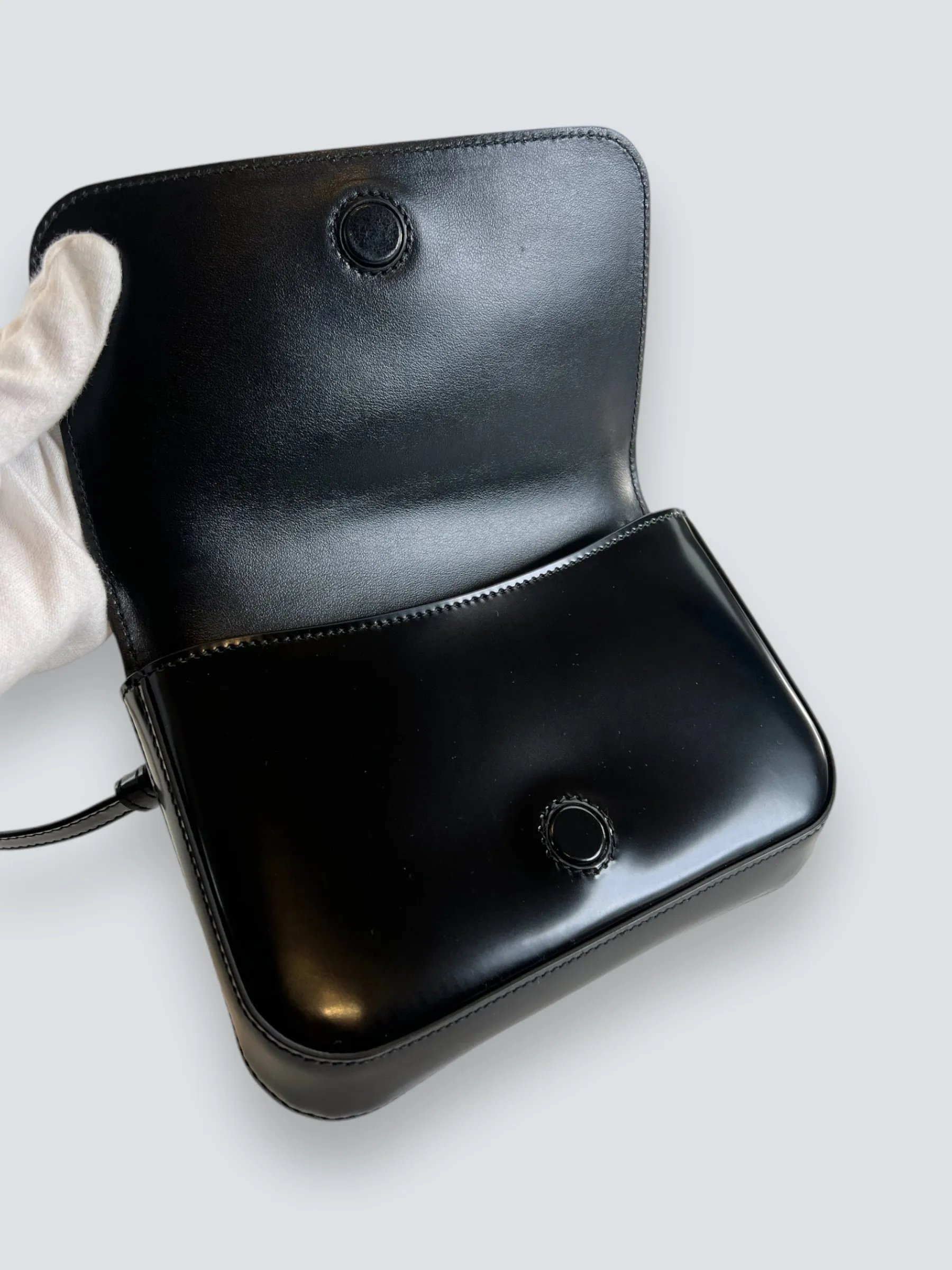 Prada Black Patent Leather Mini Crossbody / Waistbag