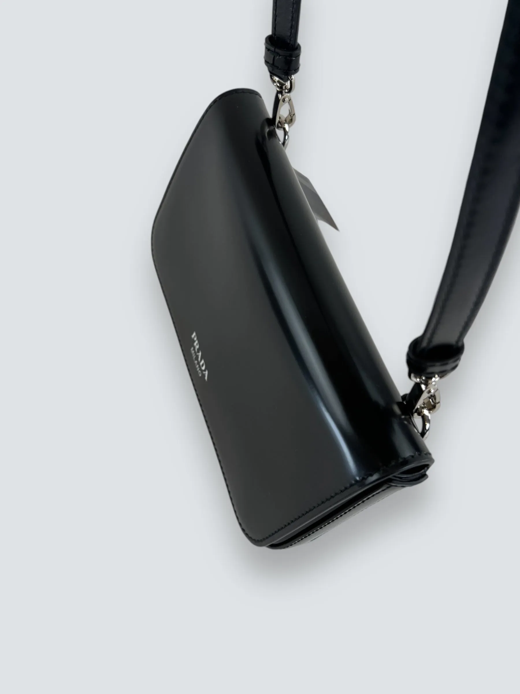 Prada Black Patent Leather Mini Crossbody / Waistbag