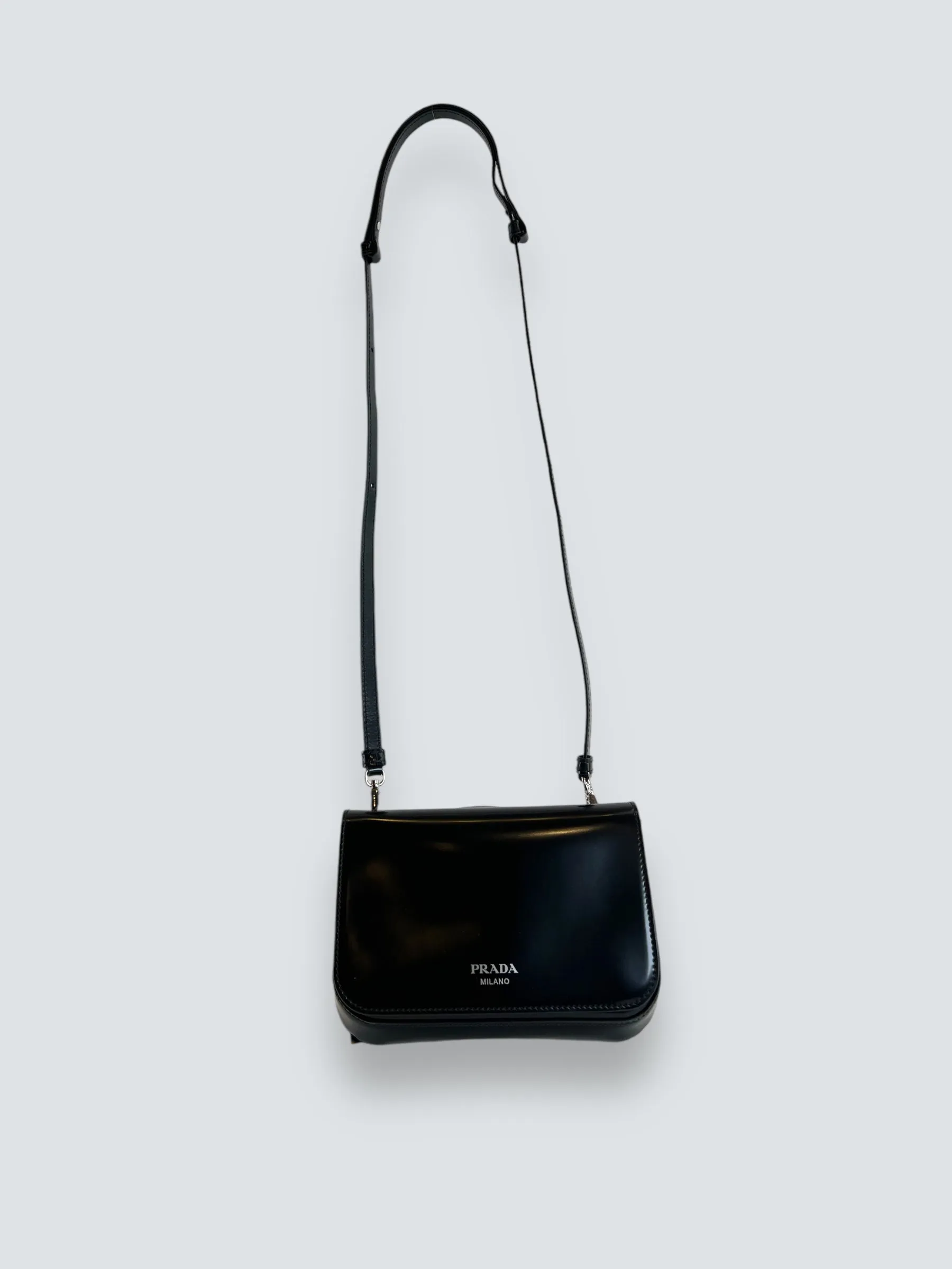 Prada Black Patent Leather Mini Crossbody / Waistbag