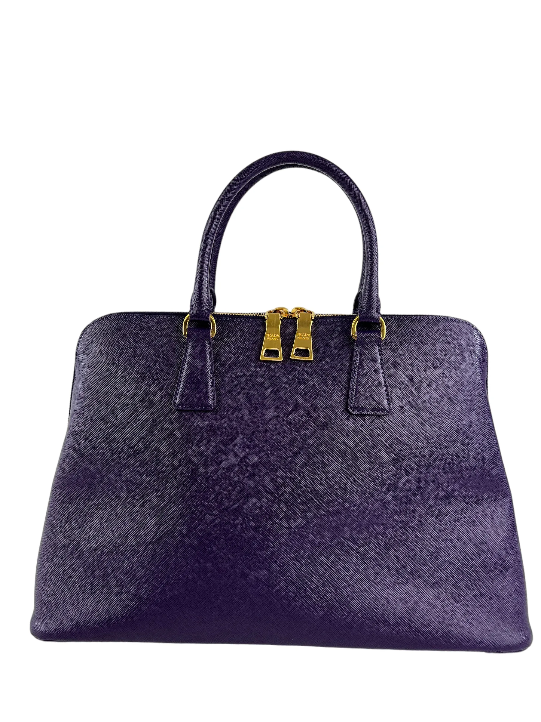 Prada Purple Saffiano Leather Zip Tote