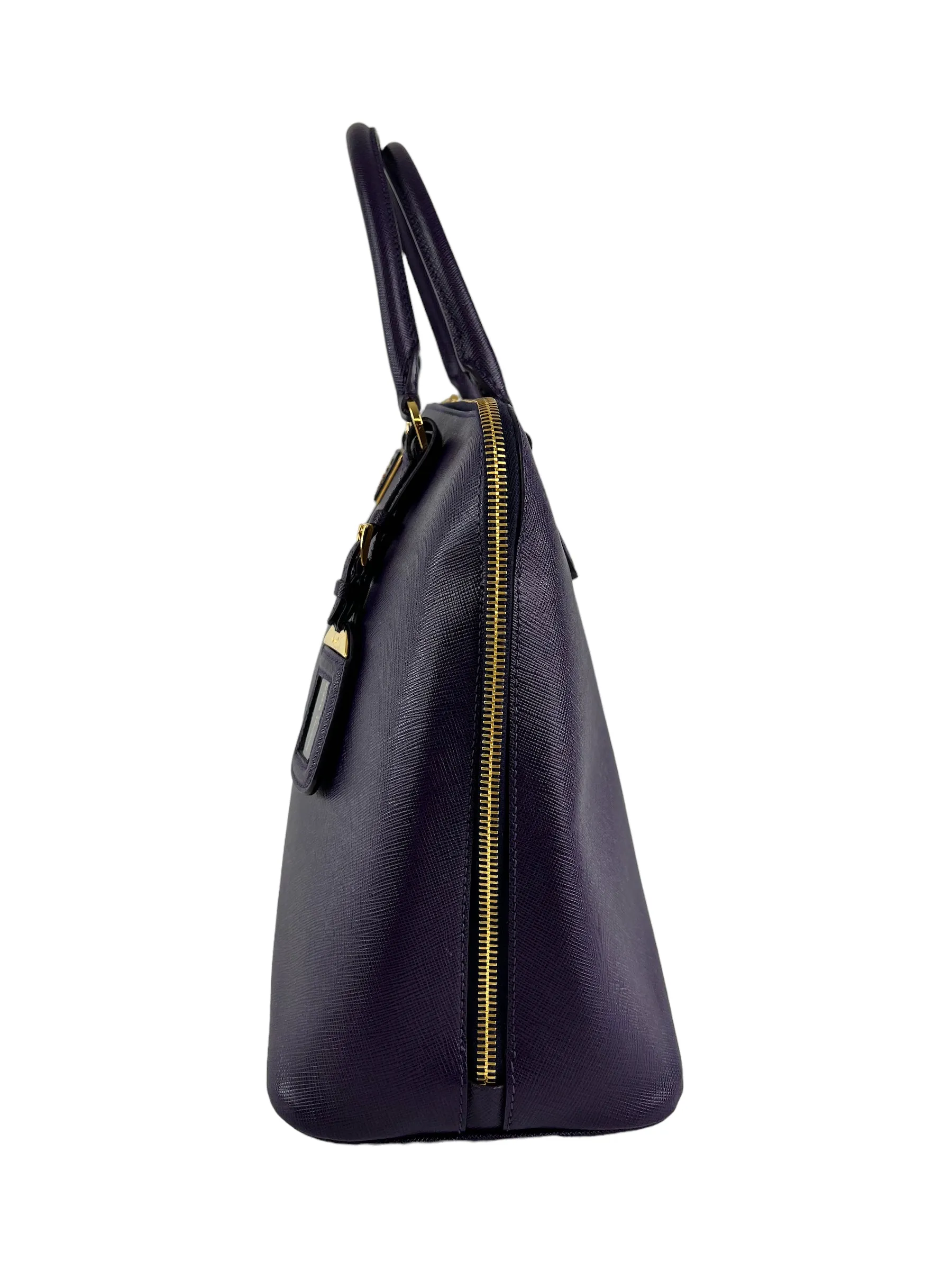Prada Purple Saffiano Leather Zip Tote