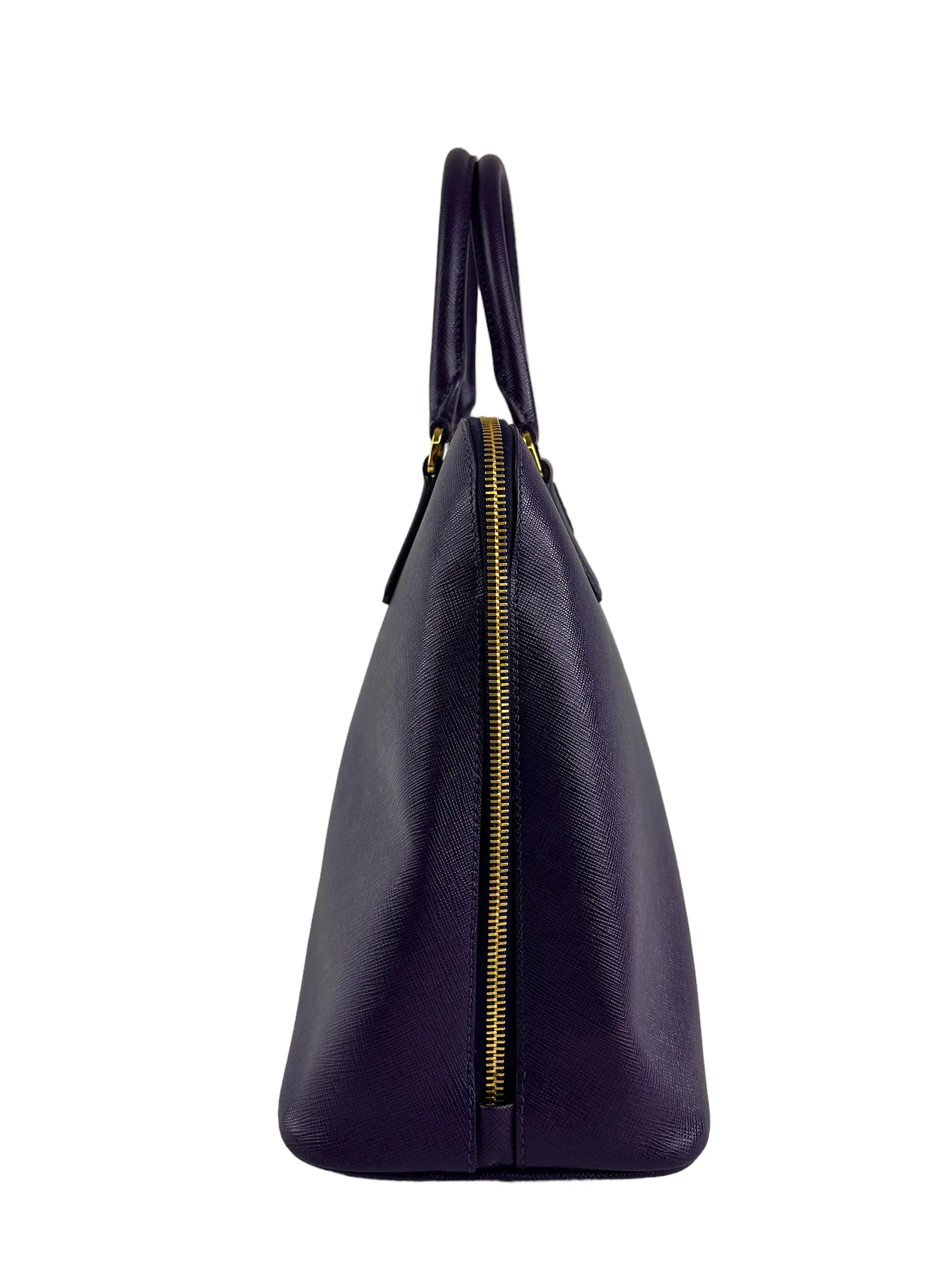 Prada Purple Saffiano Leather Zip Tote