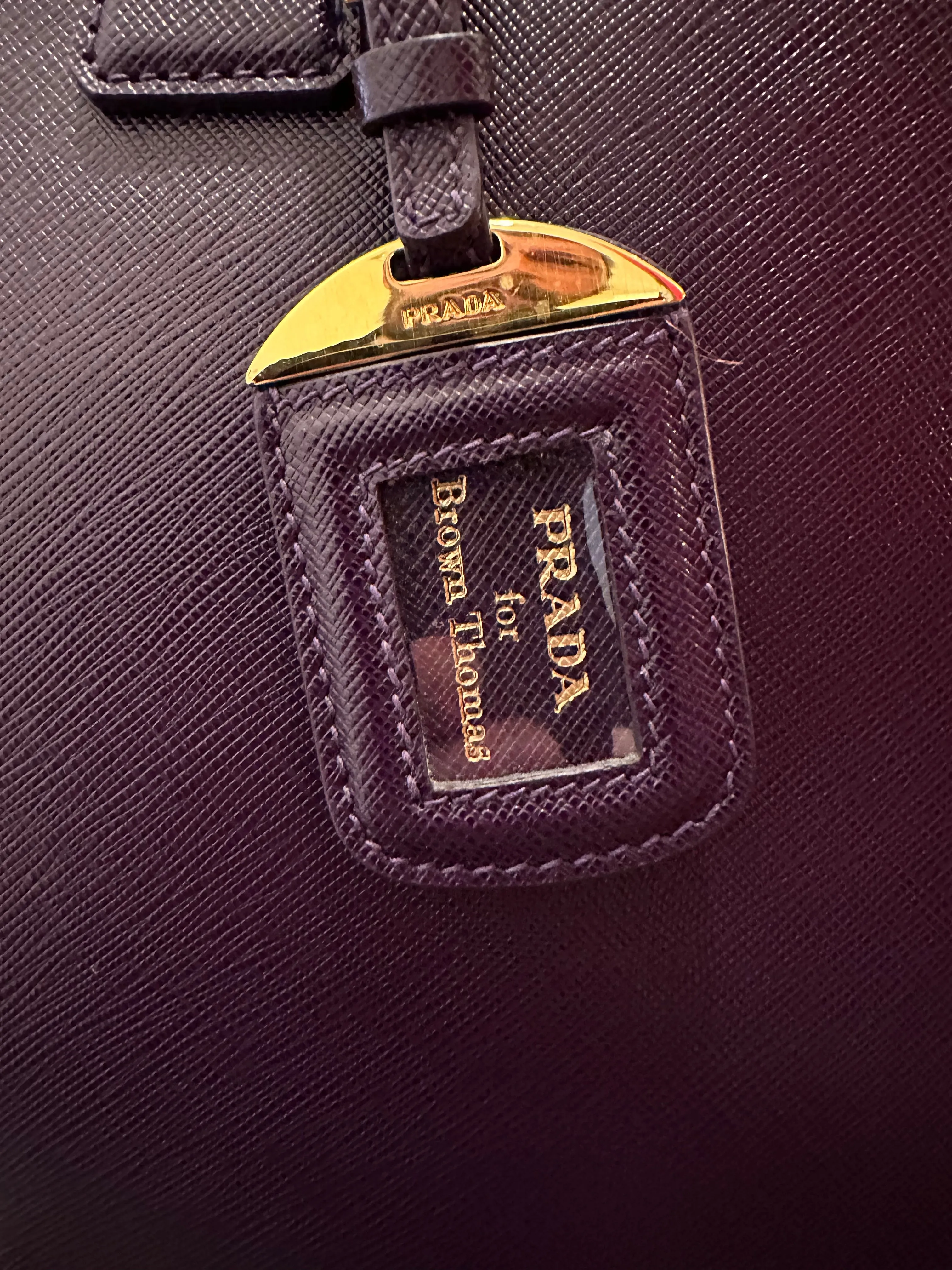 Prada Purple Saffiano Leather Zip Tote