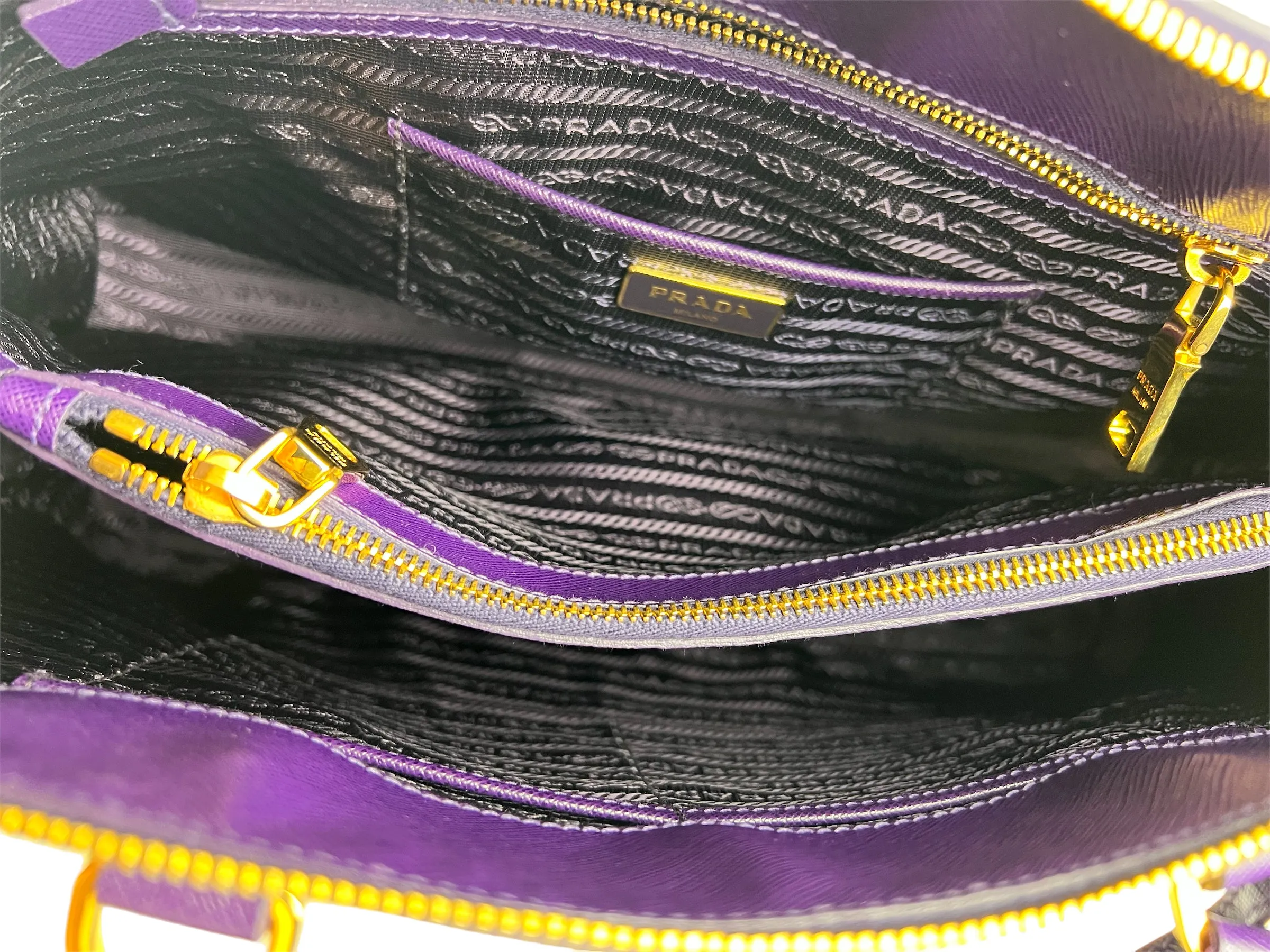 Prada Purple Saffiano Leather Zip Tote