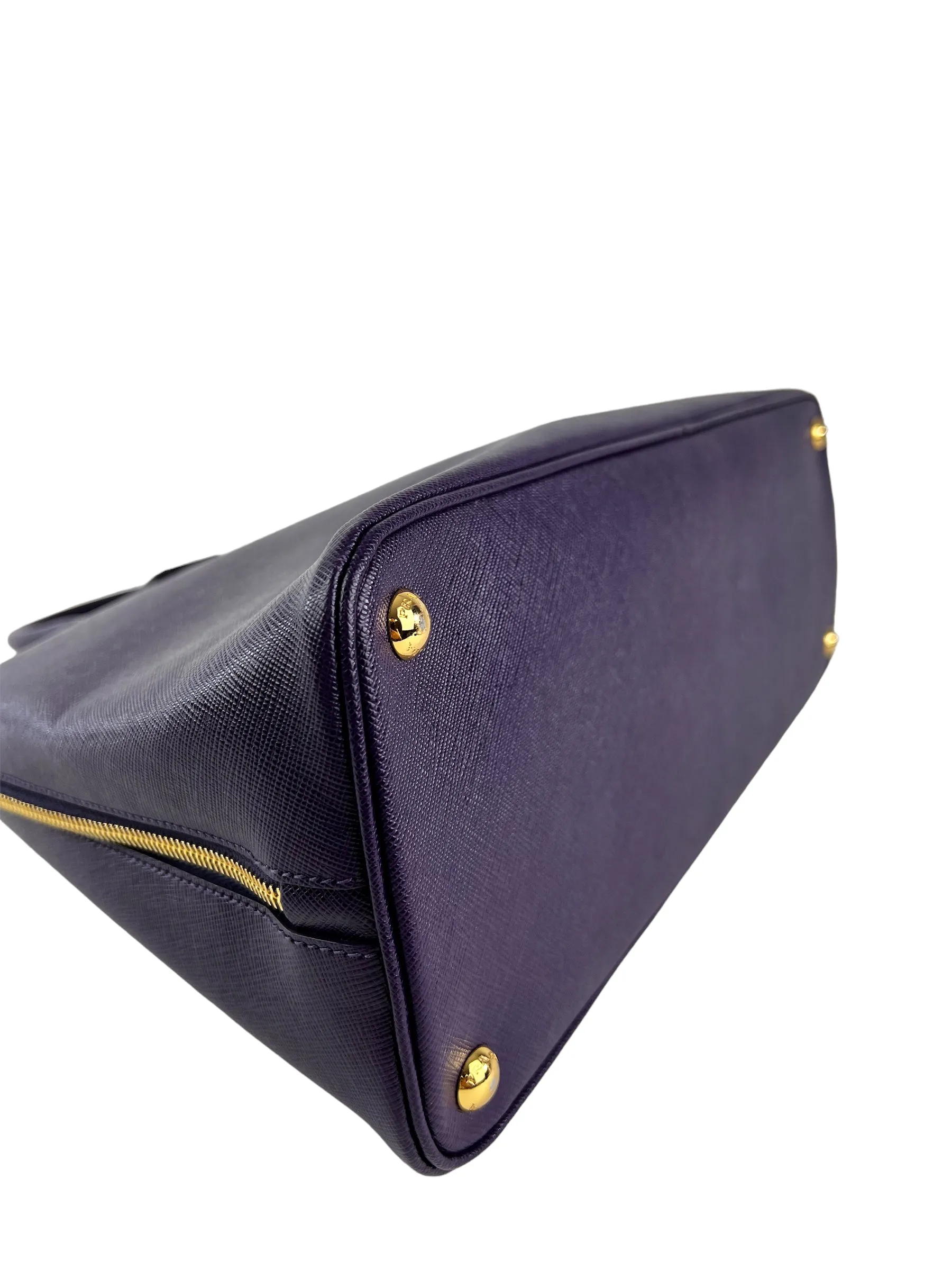 Prada Purple Saffiano Leather Zip Tote