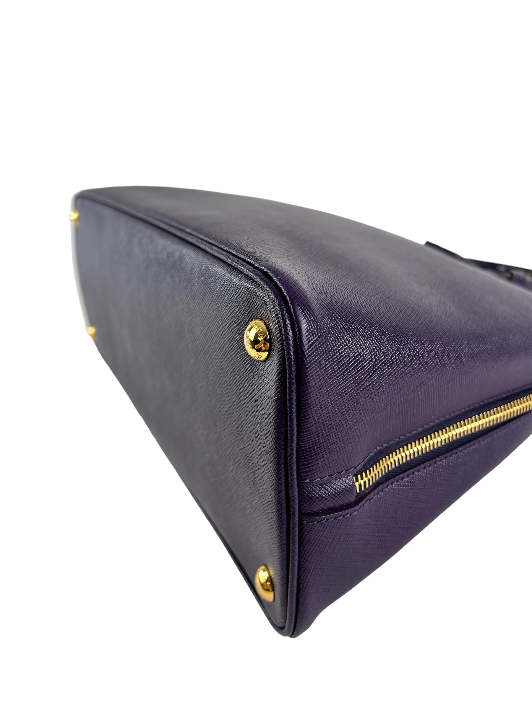 Prada Purple Saffiano Leather Zip Tote