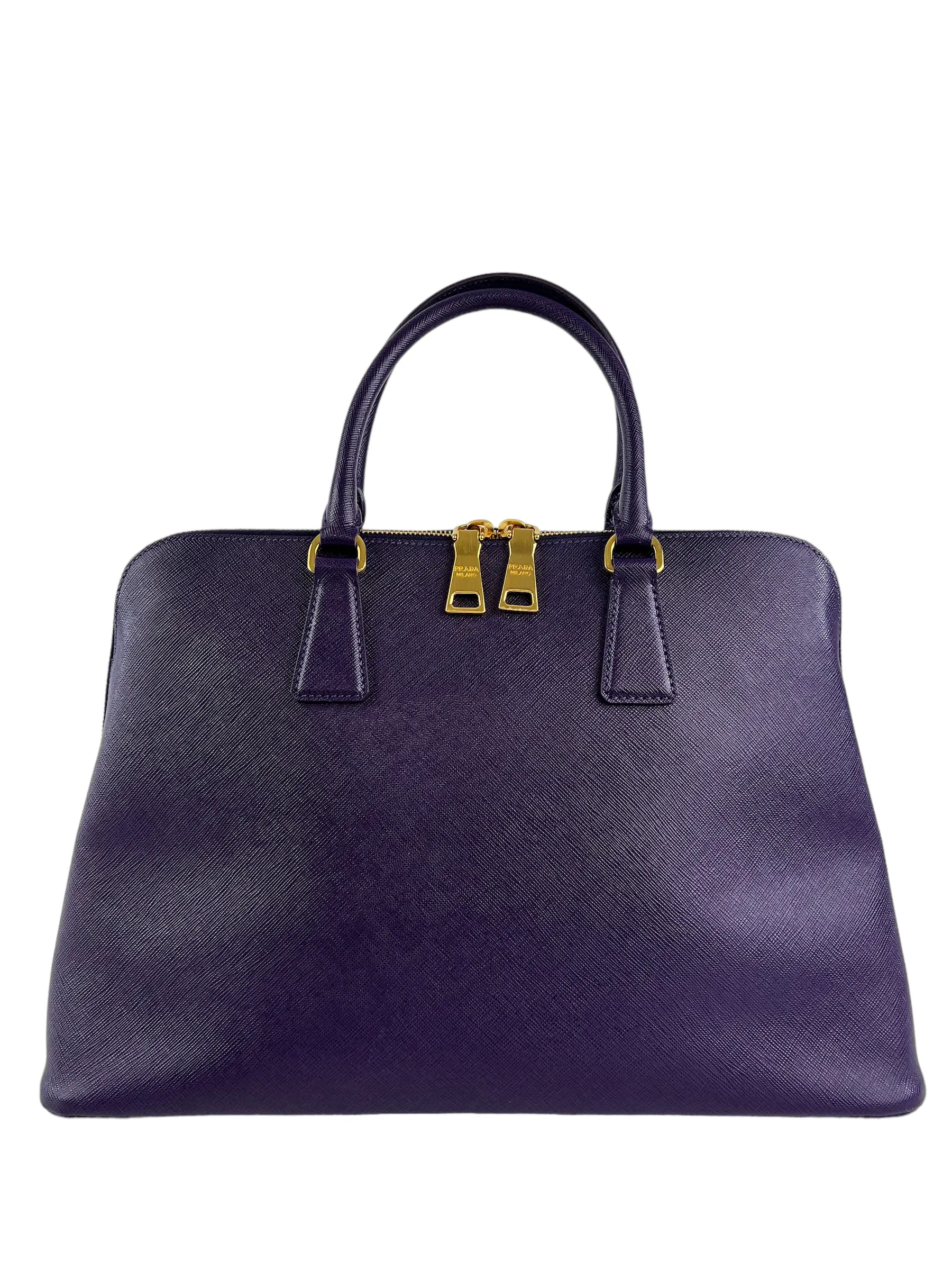 Prada Purple Saffiano Leather Zip Tote