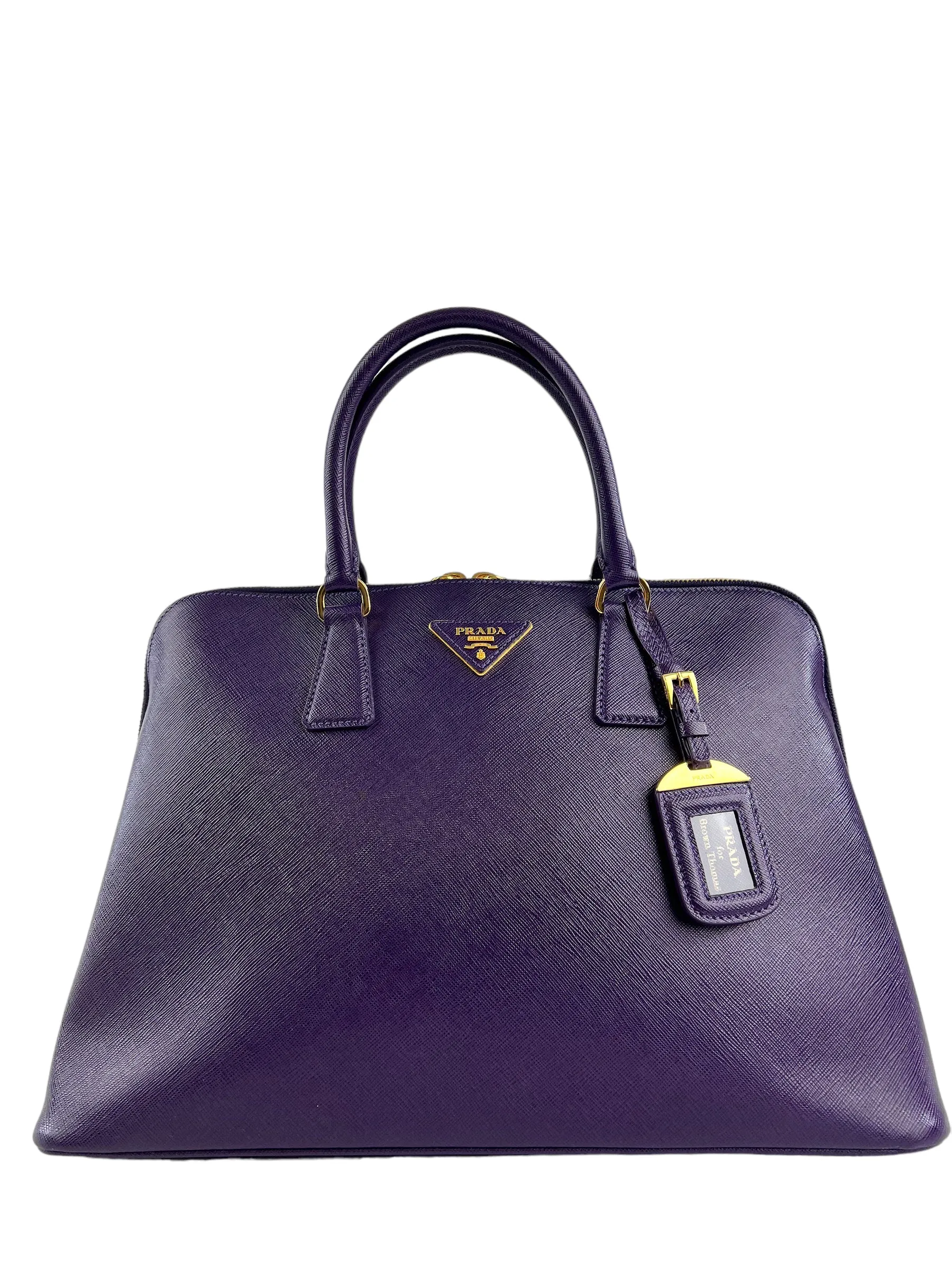 Prada Purple Saffiano Leather Zip Tote