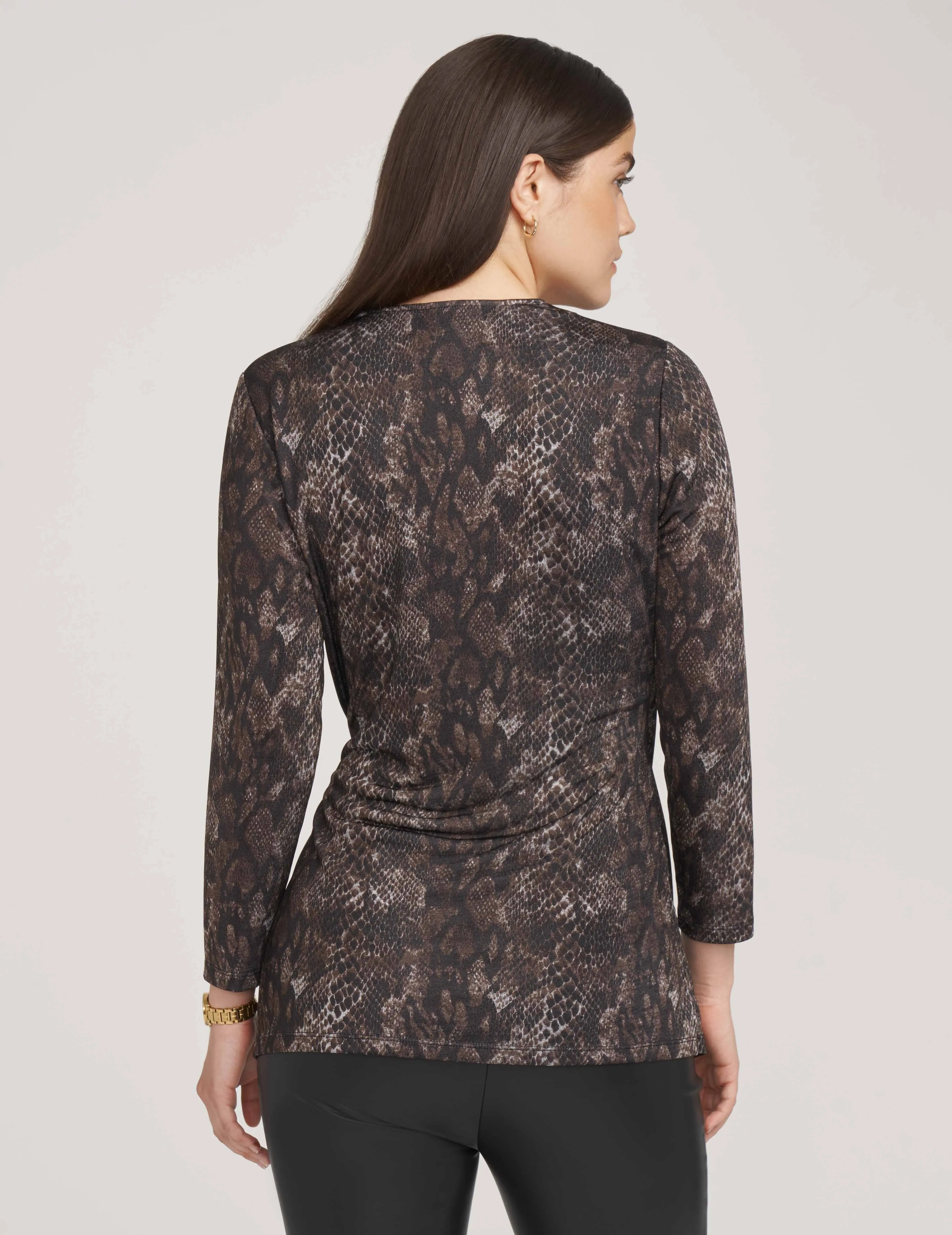 Printed Faux Wrap Top- Sale