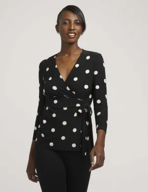 Printed Faux Wrap Top- Sale