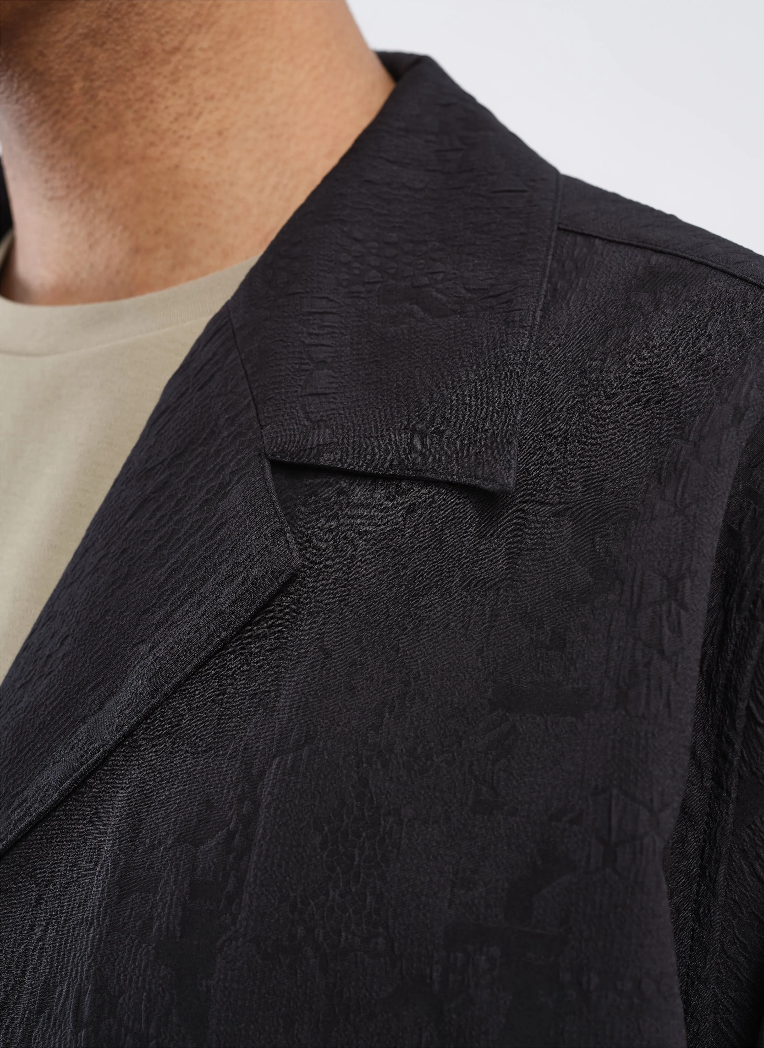Rayon Polyester Nylon Sapndex Jacquard Soft Shirt Blouson