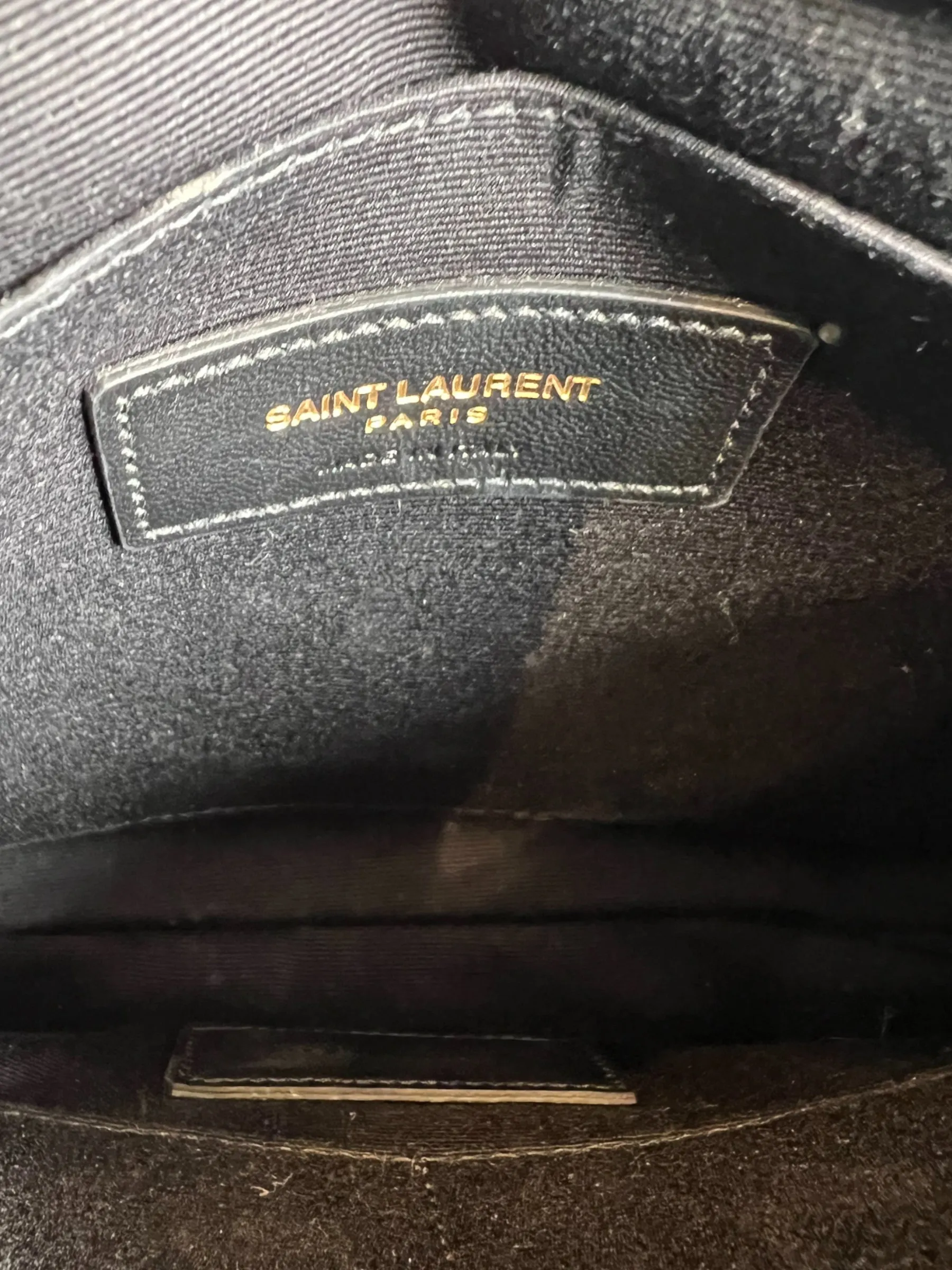 Saint Laurent Black Cevron Matelasse Leather Pouch