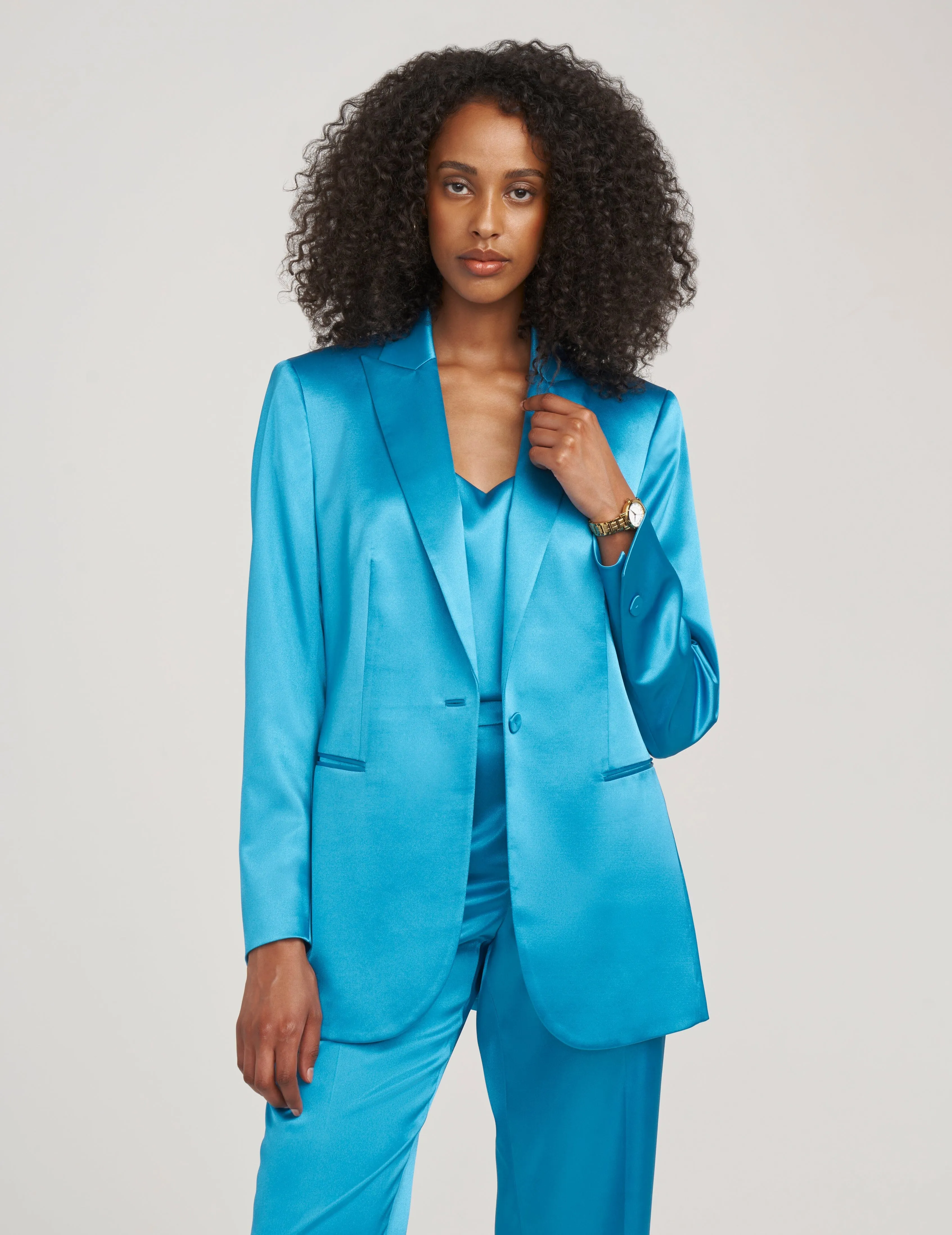 Satin Peak Lapel Jacket- Sale