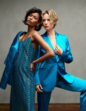Satin Peak Lapel Jacket- Sale