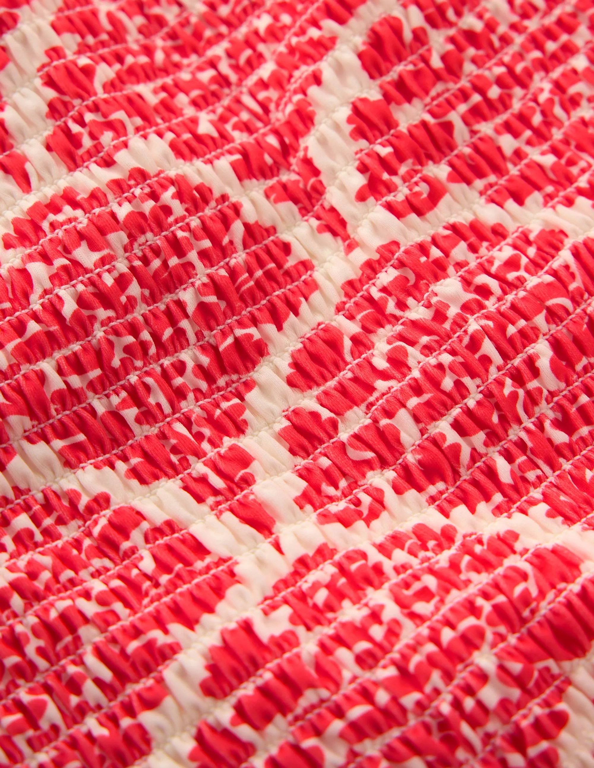 Skyros Smocked Swimsuit-Jam Red. Blossomy