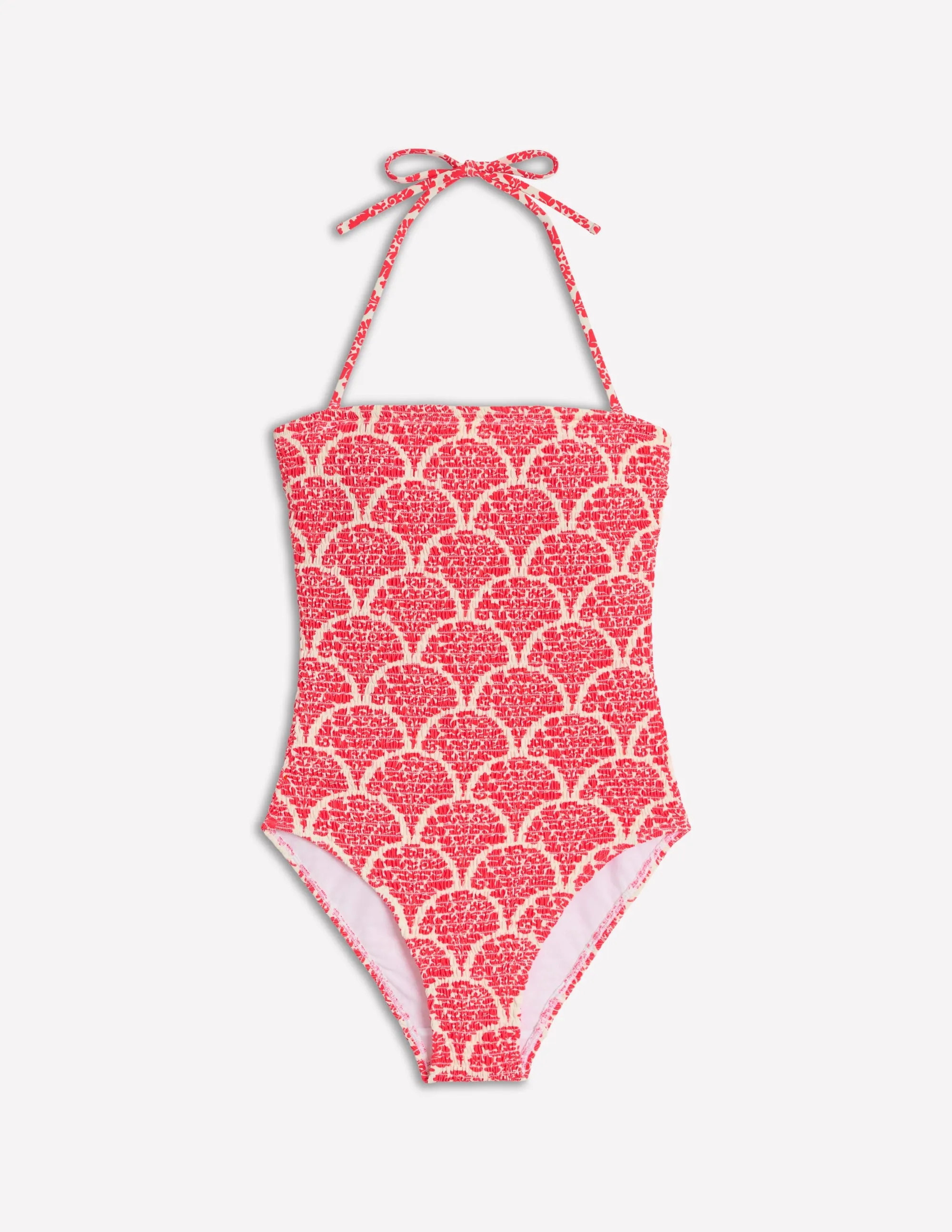 Skyros Smocked Swimsuit-Jam Red. Blossomy