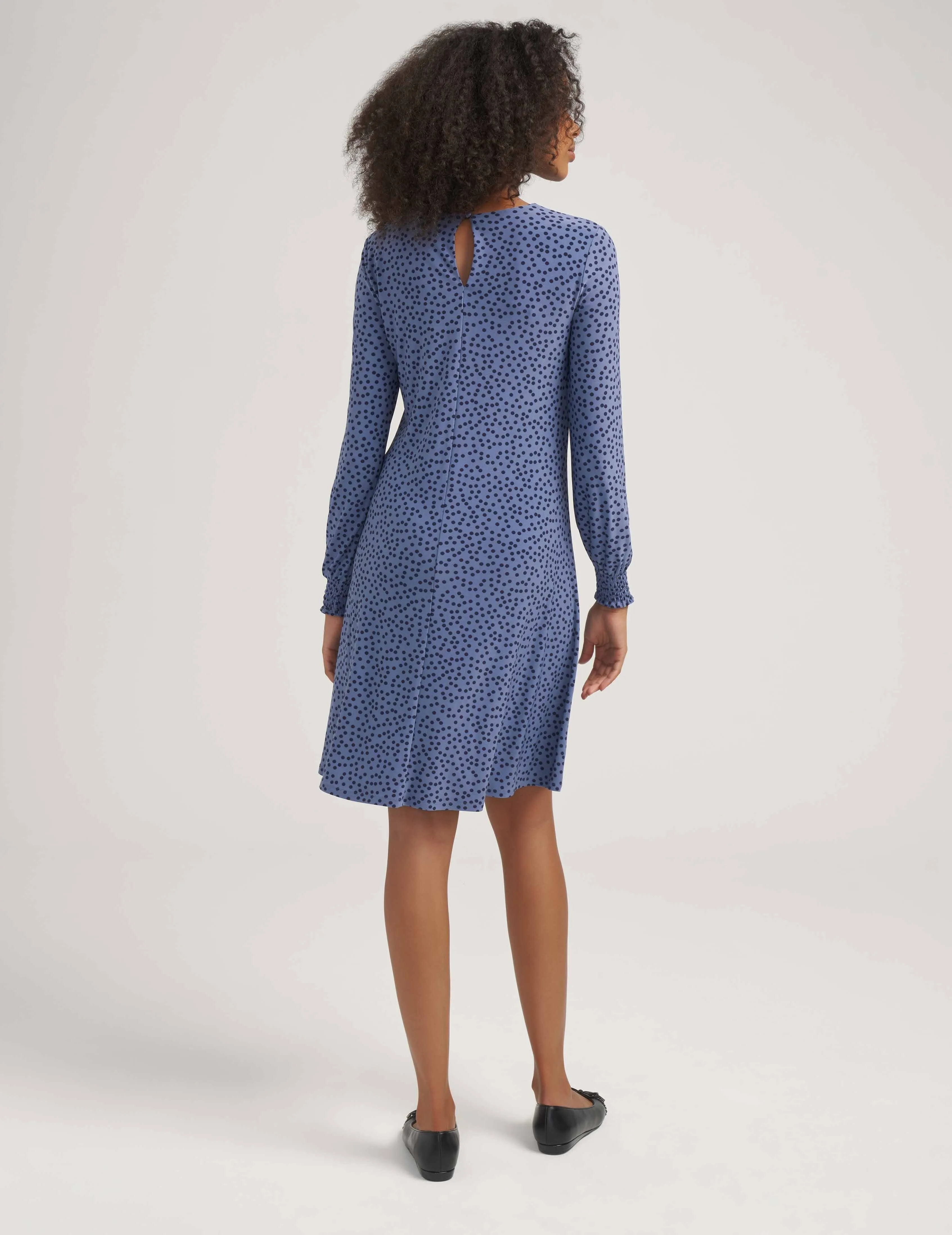 Smocked Sleeve Trapeze Dress- Sale