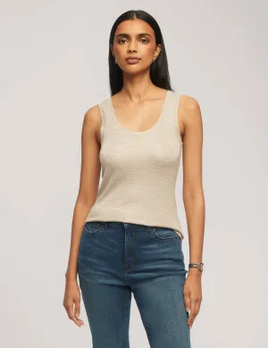Space Dye Yarn Scoop Neck Tank - Sale