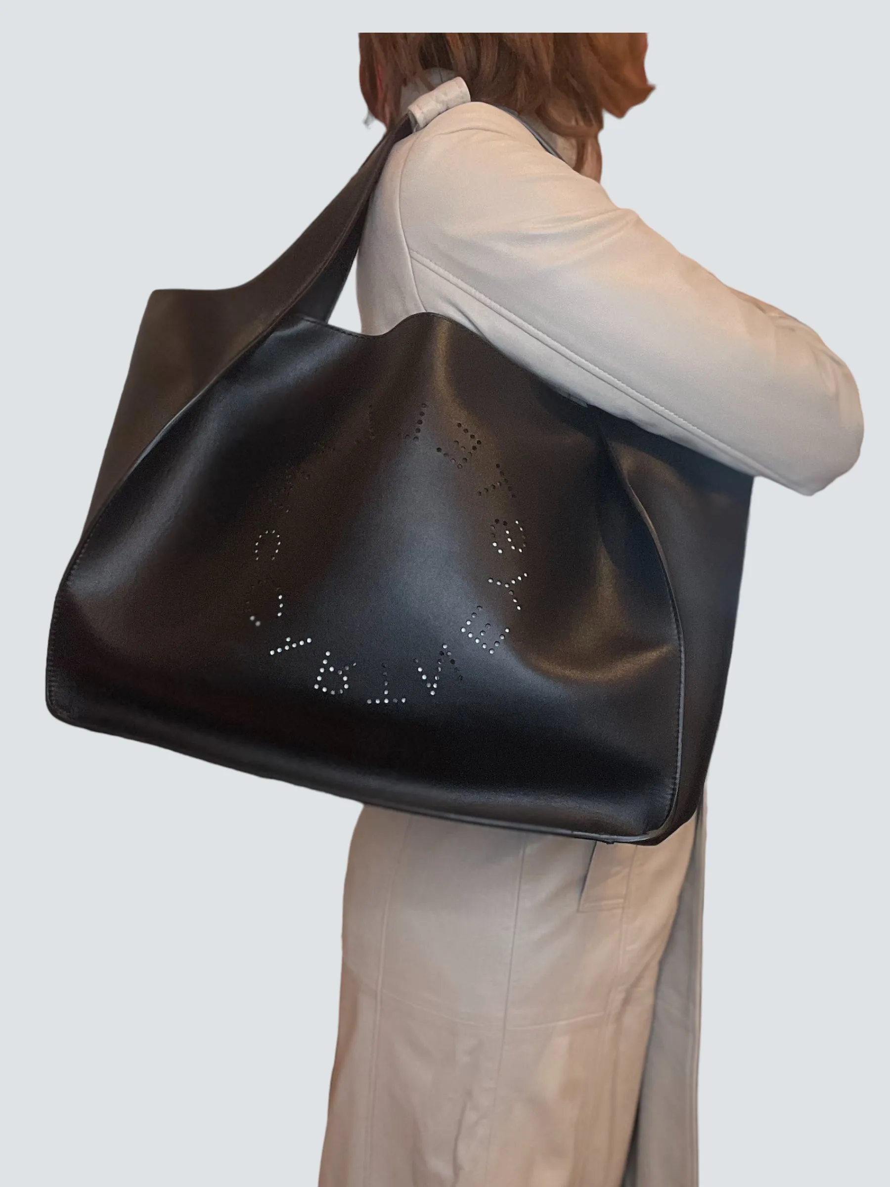 Stella McCartney Faux Leather Black Tote Handbag