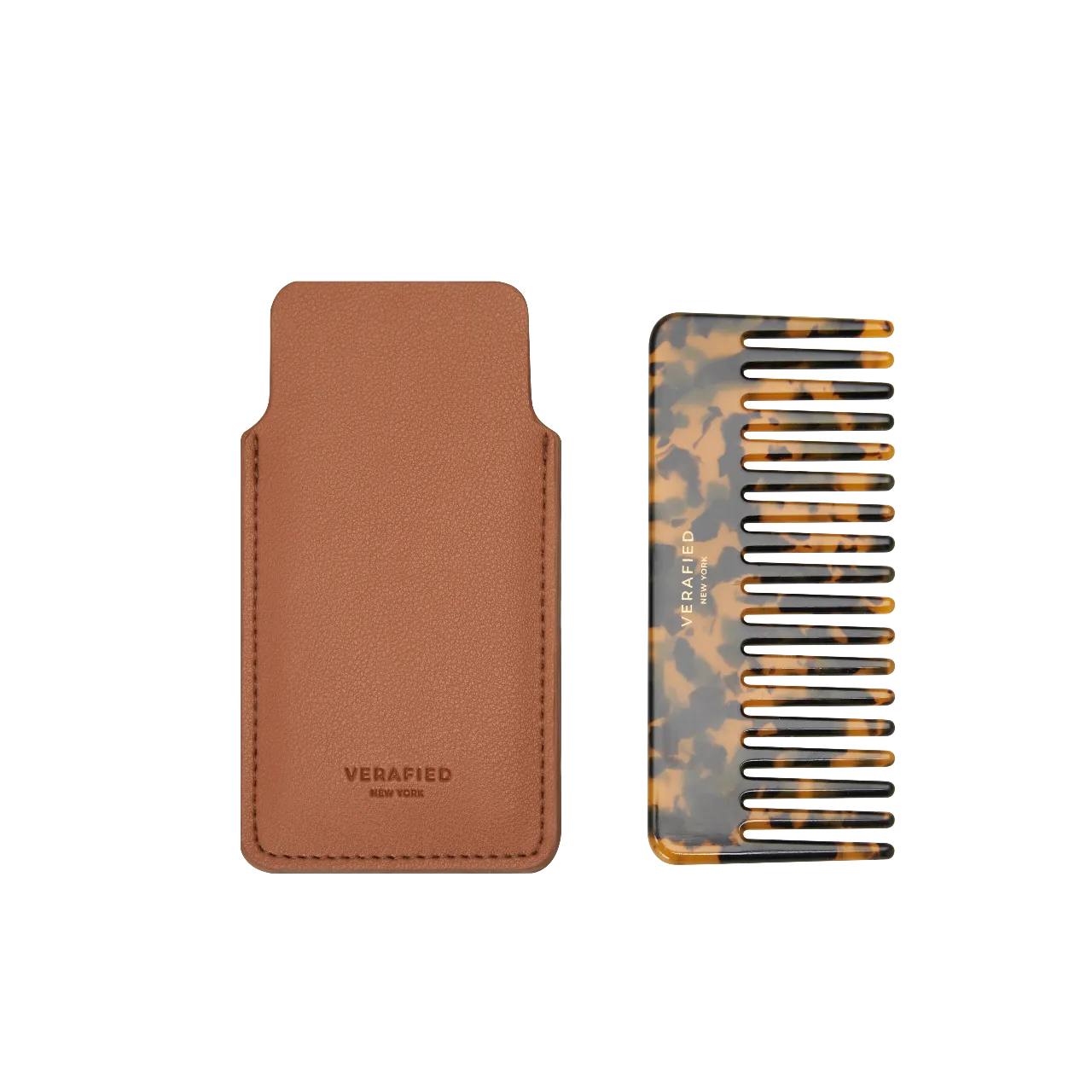 Tan Hair Comb with Case