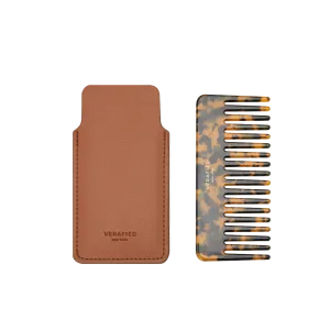 Tan Hair Comb with Case