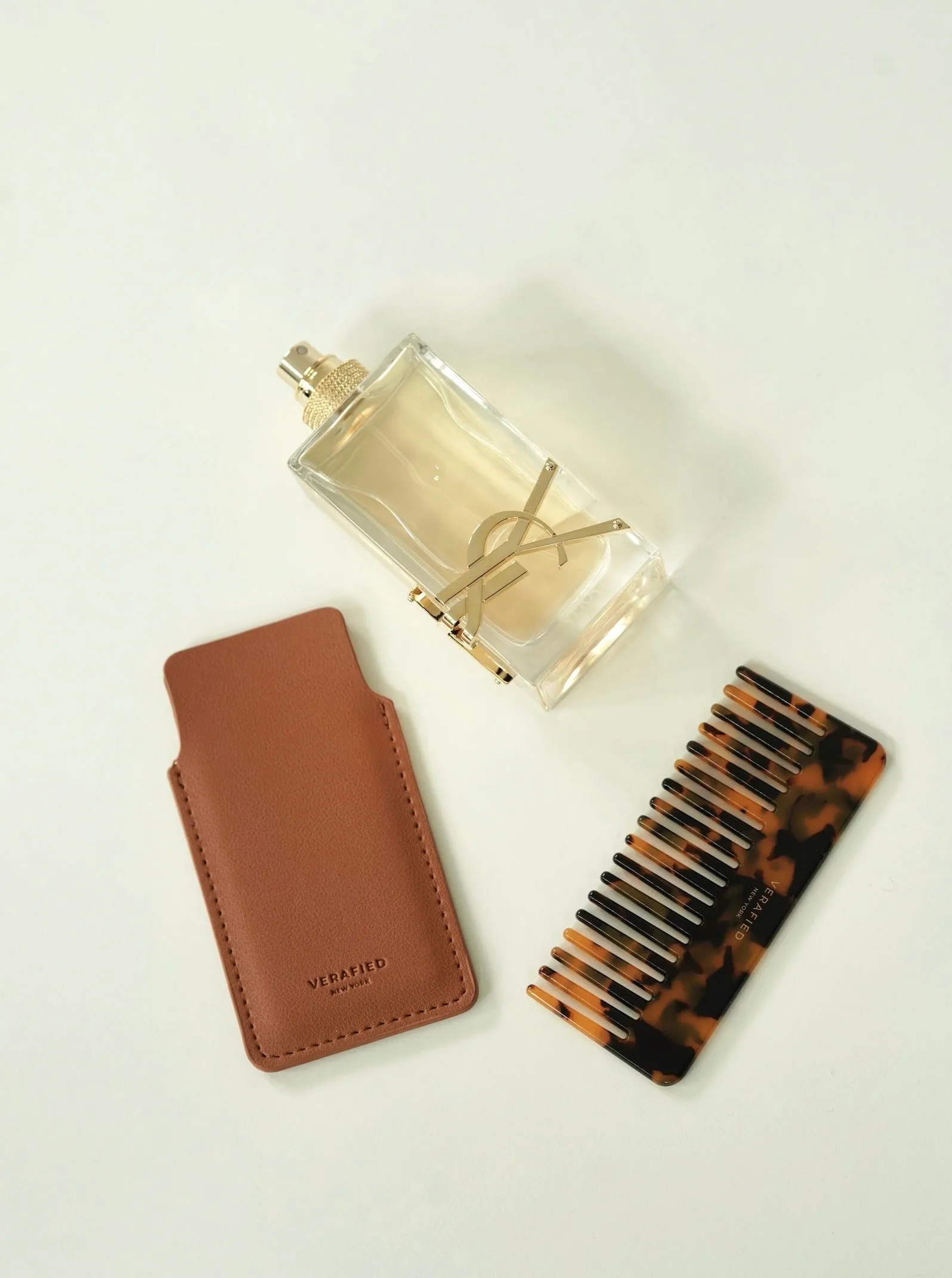 Tan Hair Comb with Case