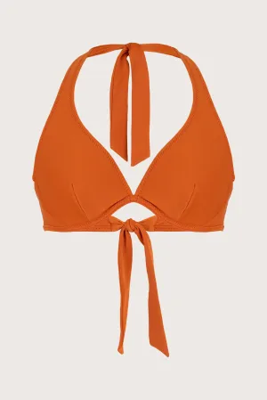 Top Halter Corsetero Fox Naranja